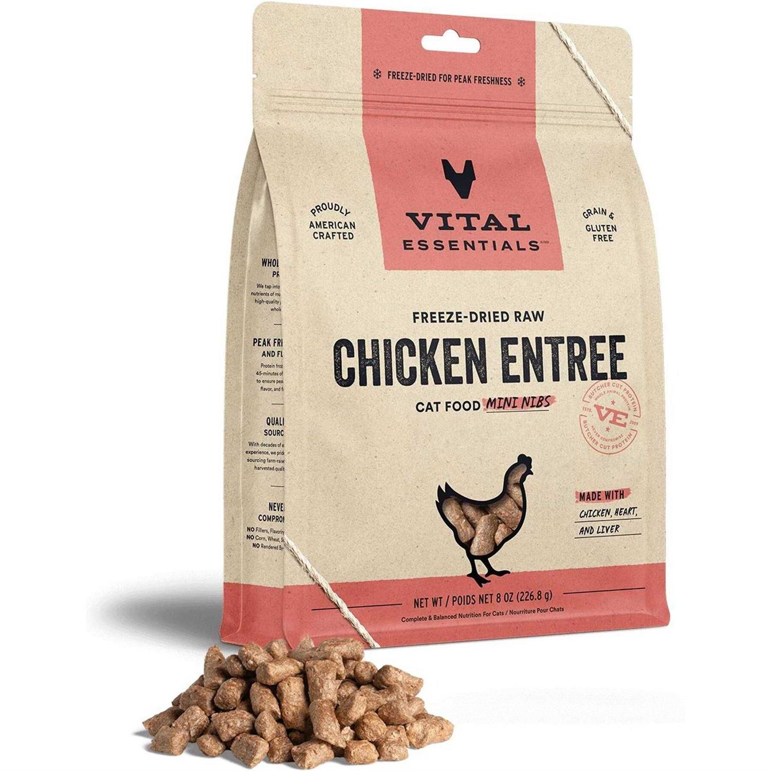 Vital Essentials Entree Mini Nibs Freeze-Dried Raw Cat Food - Healthber
