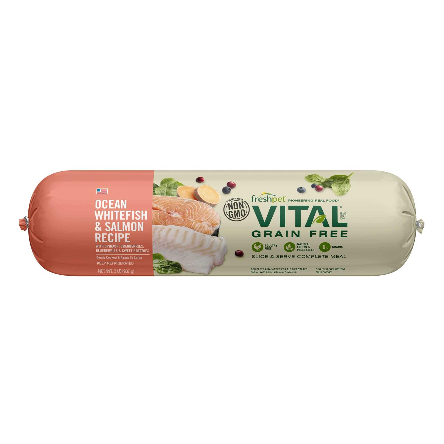 Freshpet Vital Grain Free Salmon & Ocean Whitefish Fresh Dog Food - Healthber