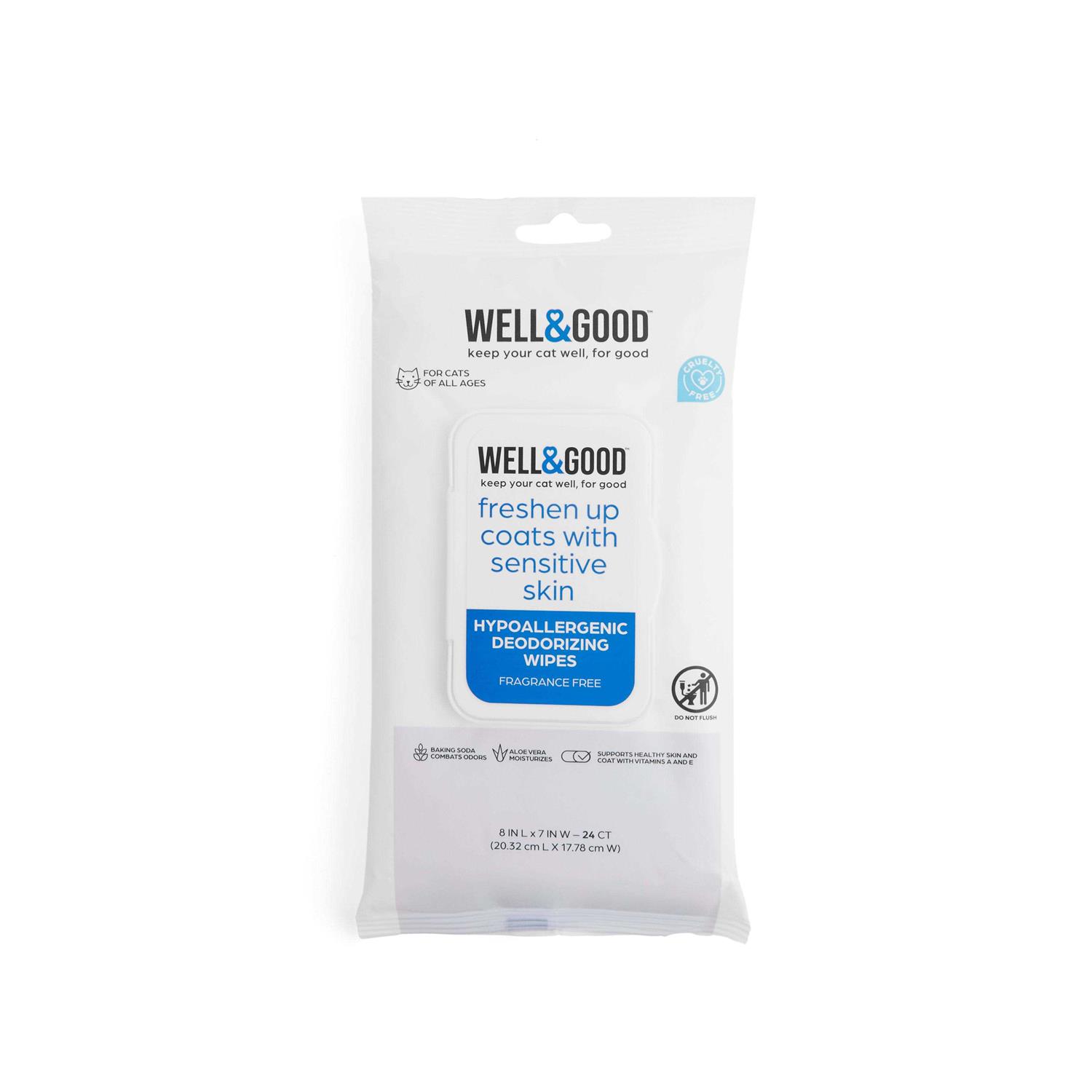 Well & Good Unscented Hypoallergenic Cat Wipes - Healthber