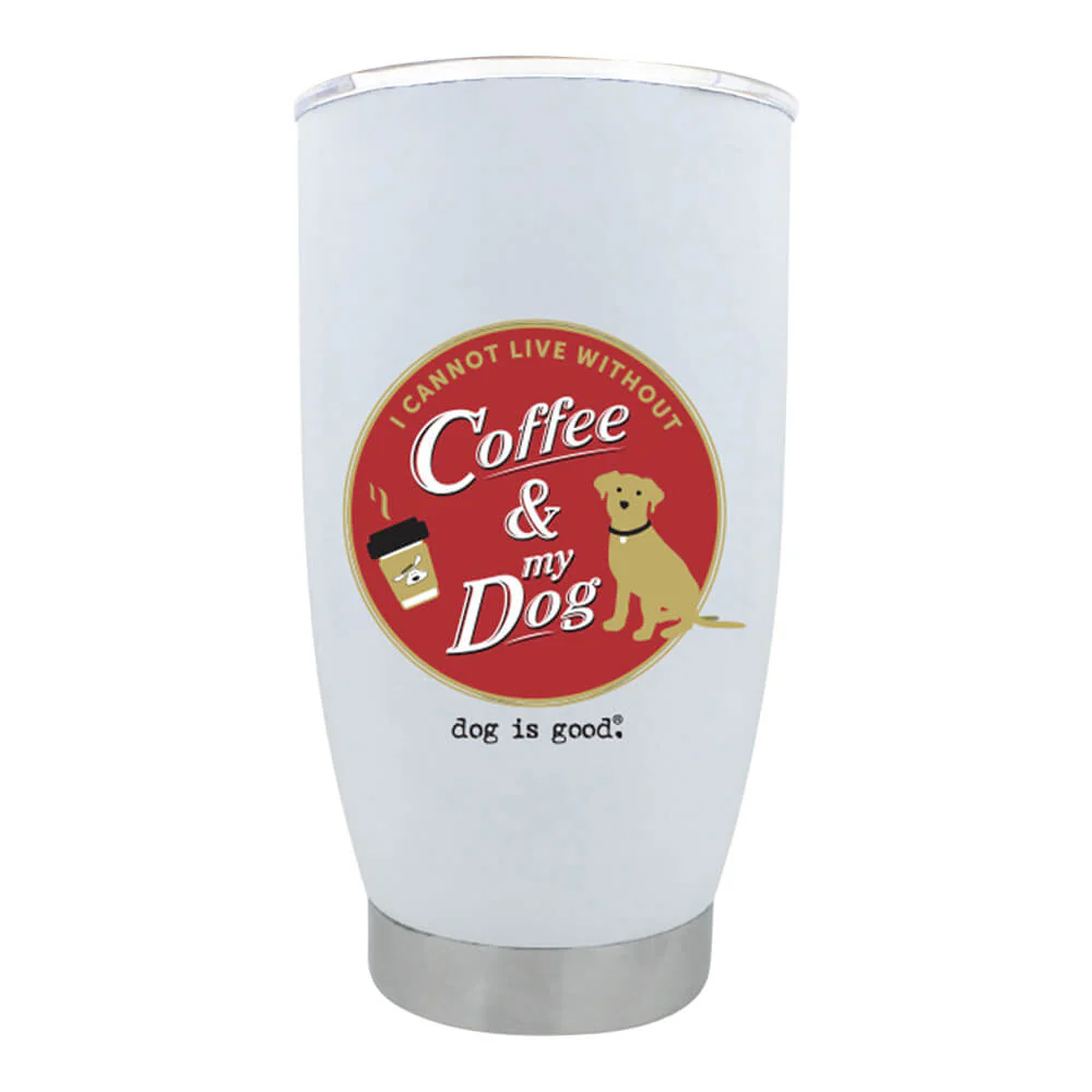 Dog is Good Stainless Steel Tumbler, Coffee and My Dog, 16 oz - Healthber