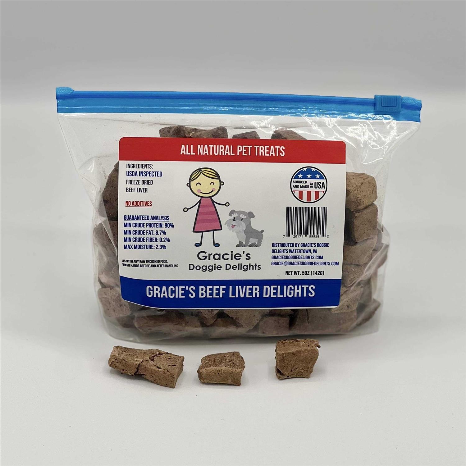 Gracie’s Beef Liver Delights 5oz - Healthber
