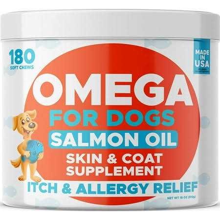 GoodGrowlies Omega 3 Alaskan Fish Oil Treats for Dogs Dry & Itchy Skin Relief + Allergy Support - Healthber