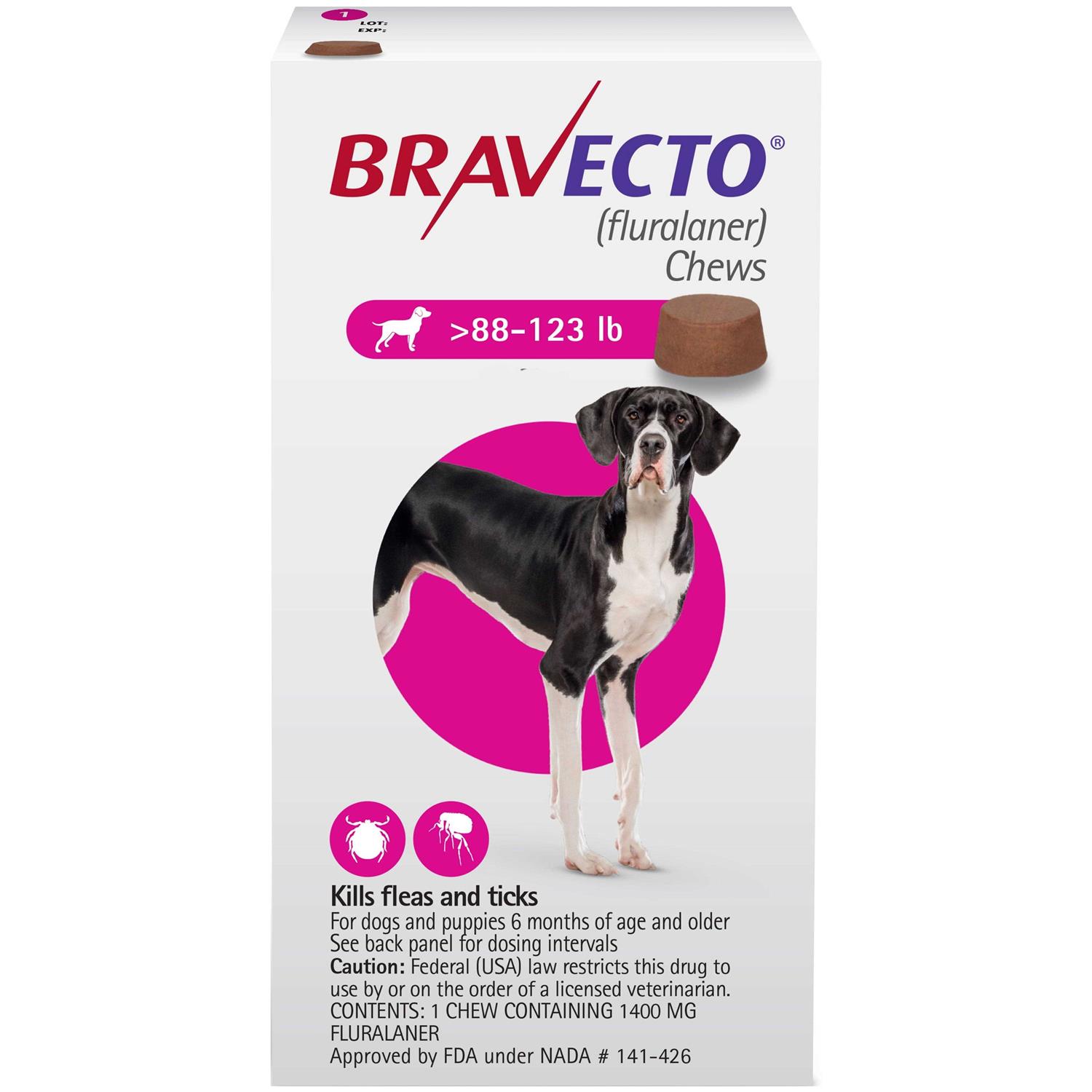 Bravecto Chew for Dogs 88-123 lbs - Healthber