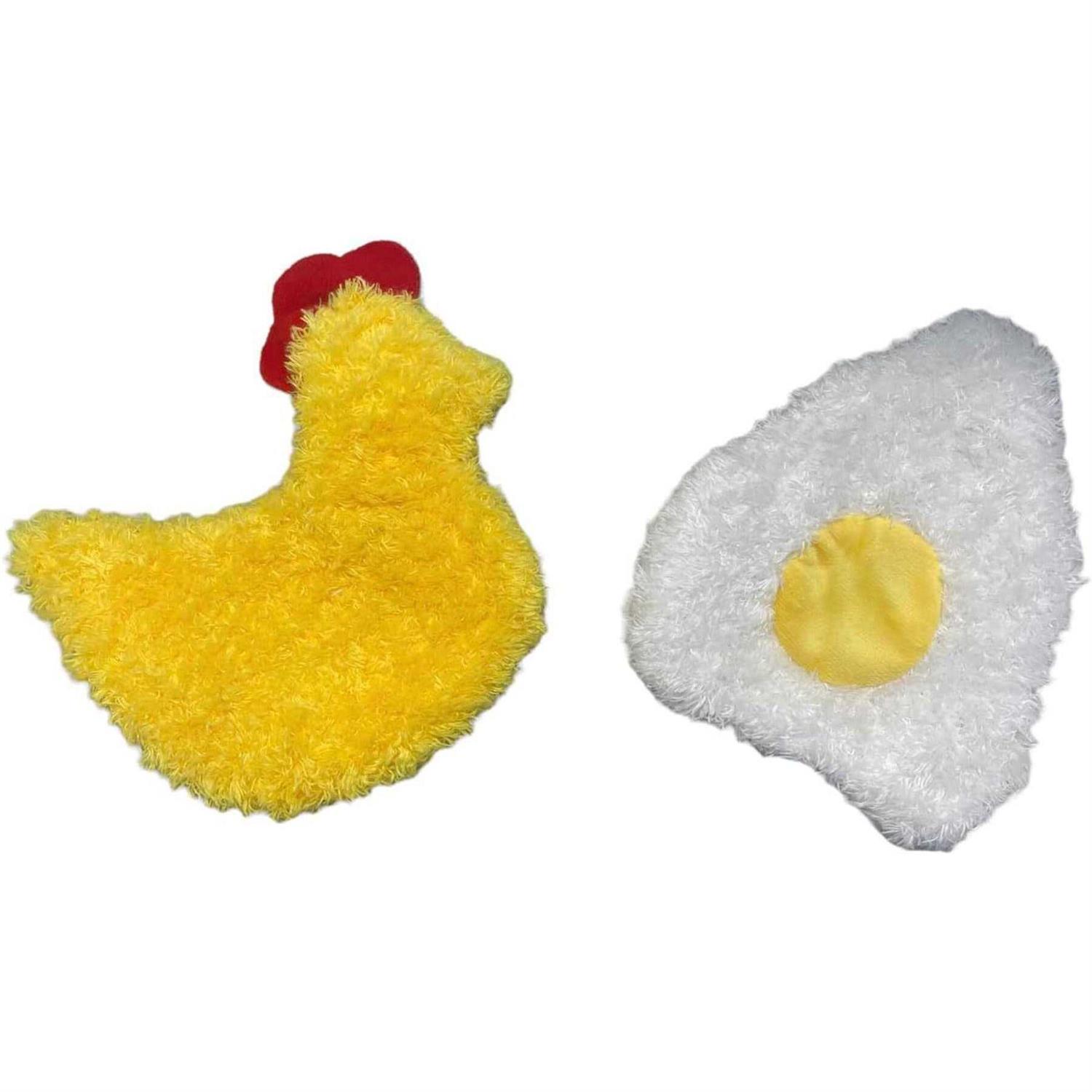 Piggy Poo and Crew Chicken and Egg Paper Crinkle Squeaker Toys - Healthber