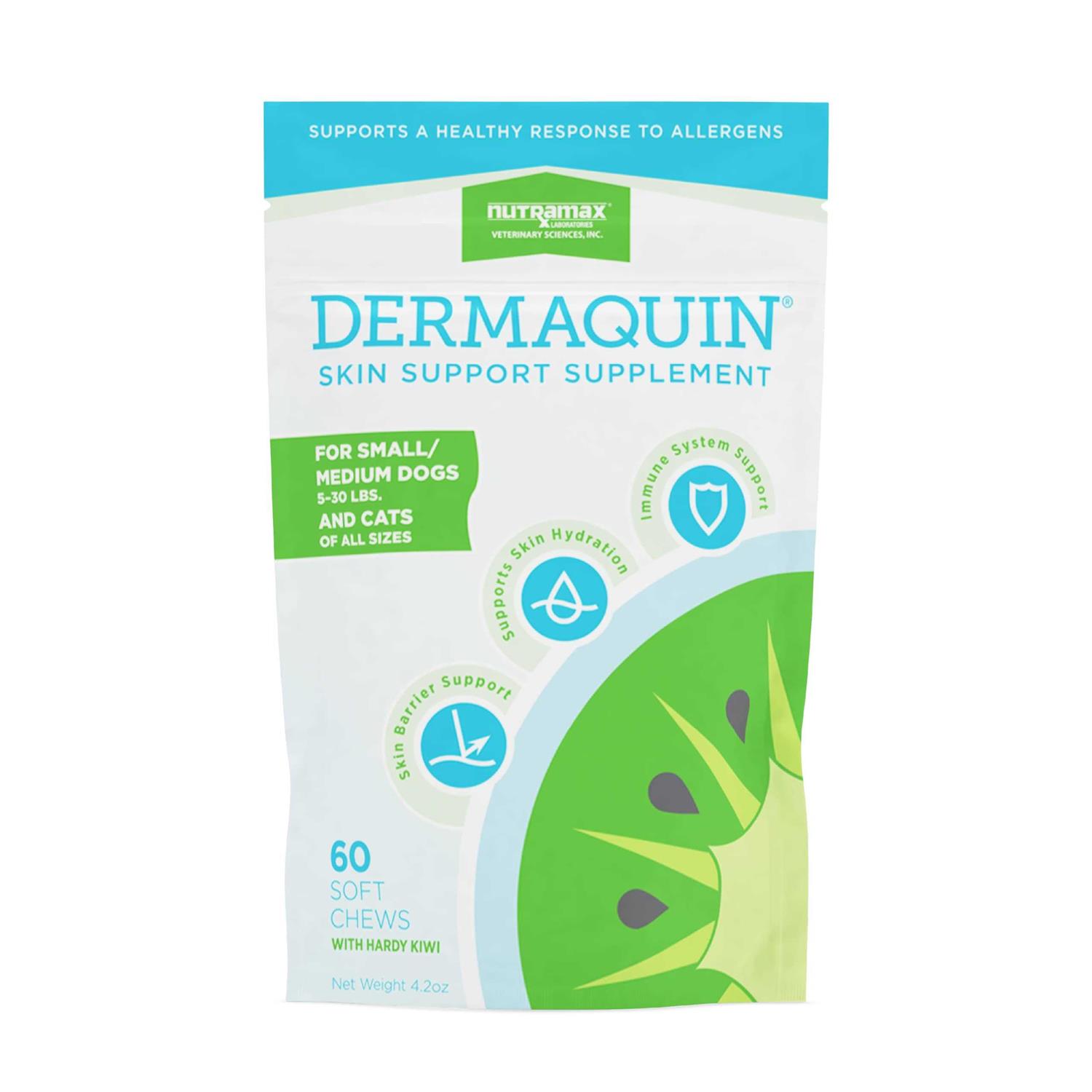Nutramax Laboratories Dermaquin Skin Support Dogs 60 ct - Healthber