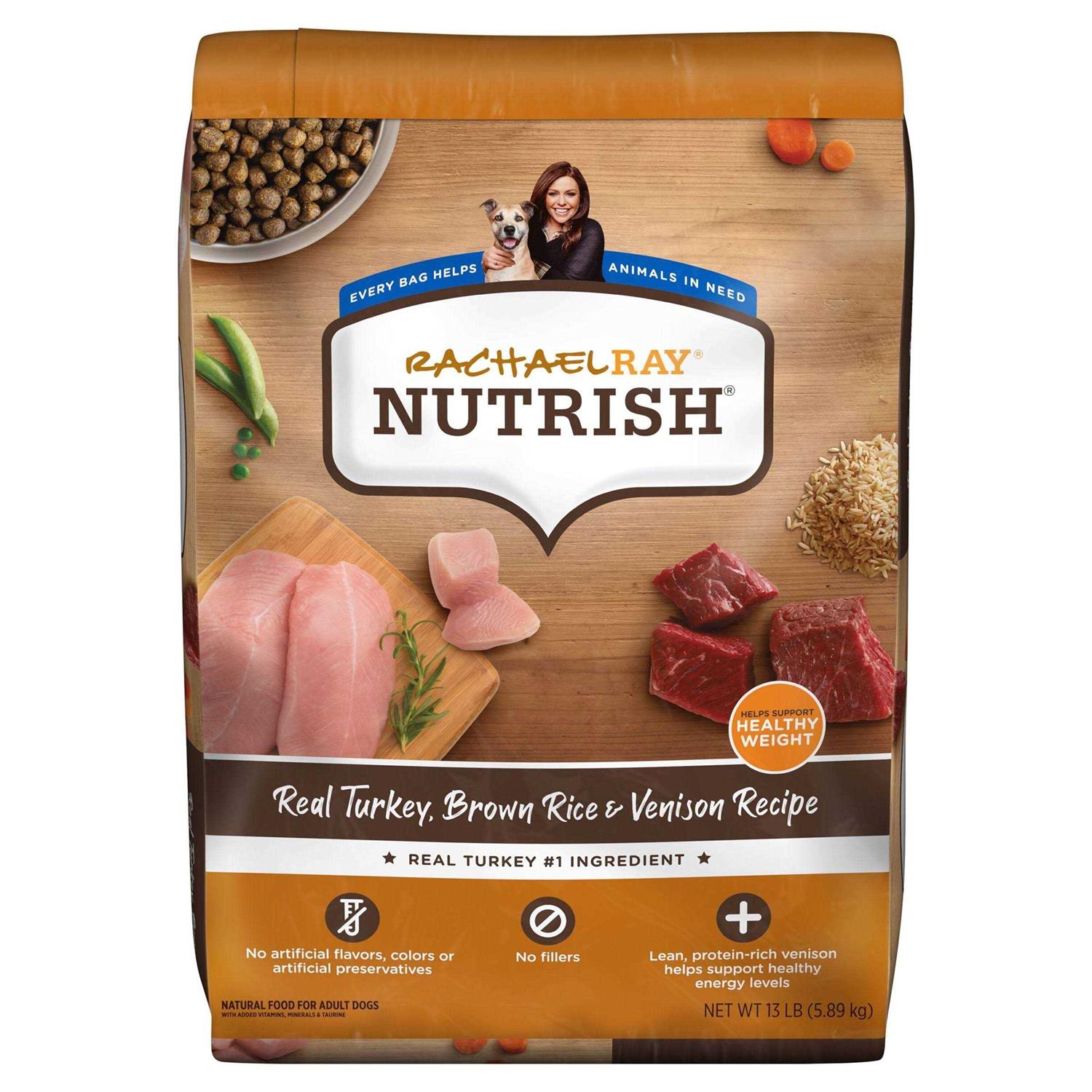Rachael Ray Nutrish Real Turkey Brown Rice & Venison Recipe Dry Dog Food - Healthber