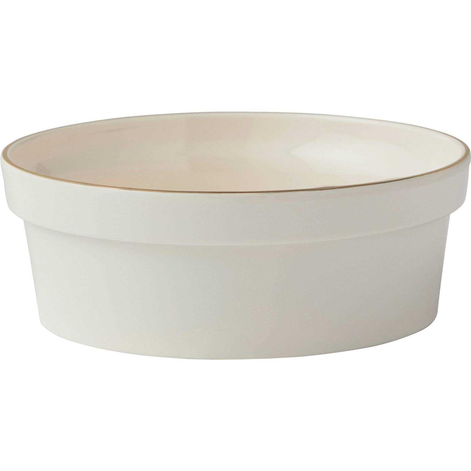 Frisco Gold Trim Melamine Dog & Cat Bowl - Healthber