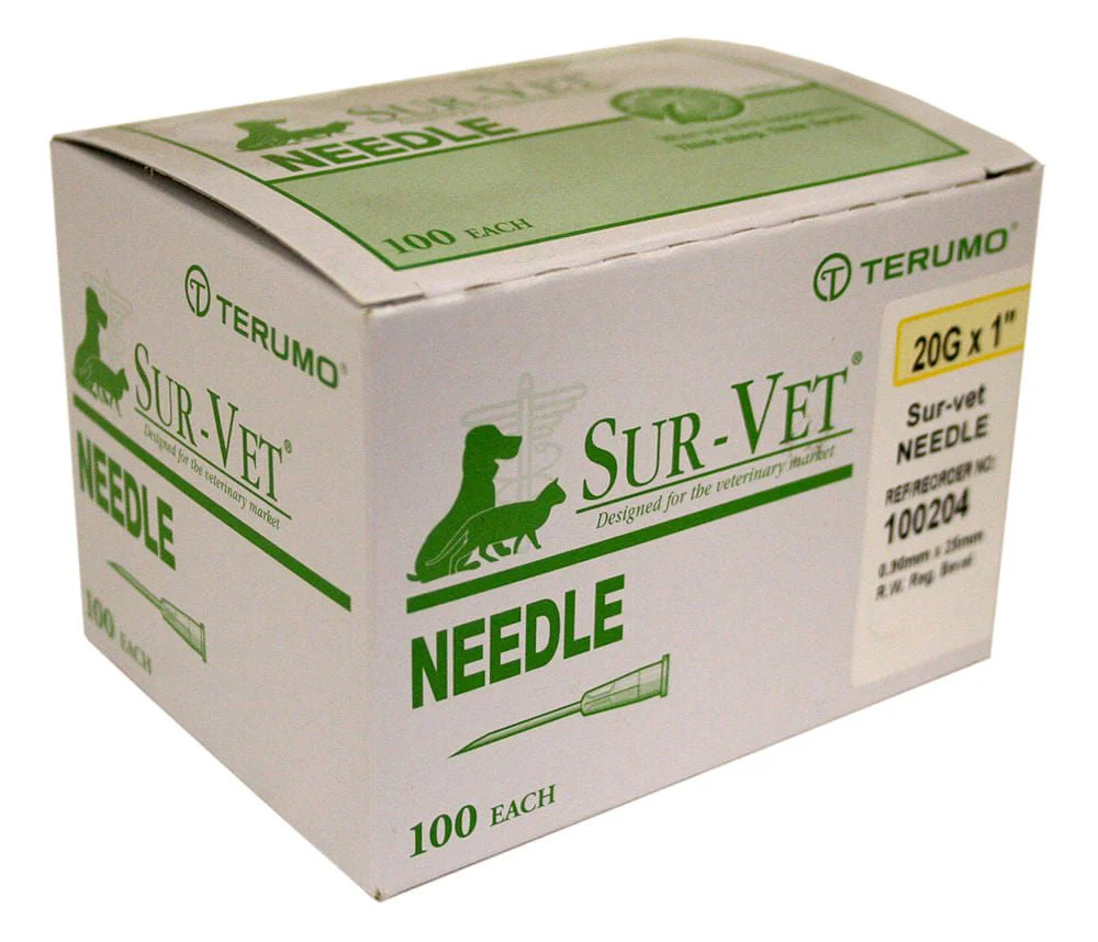 Terumo SUR-VET Veterinary Needles, 100 Count - Healthber