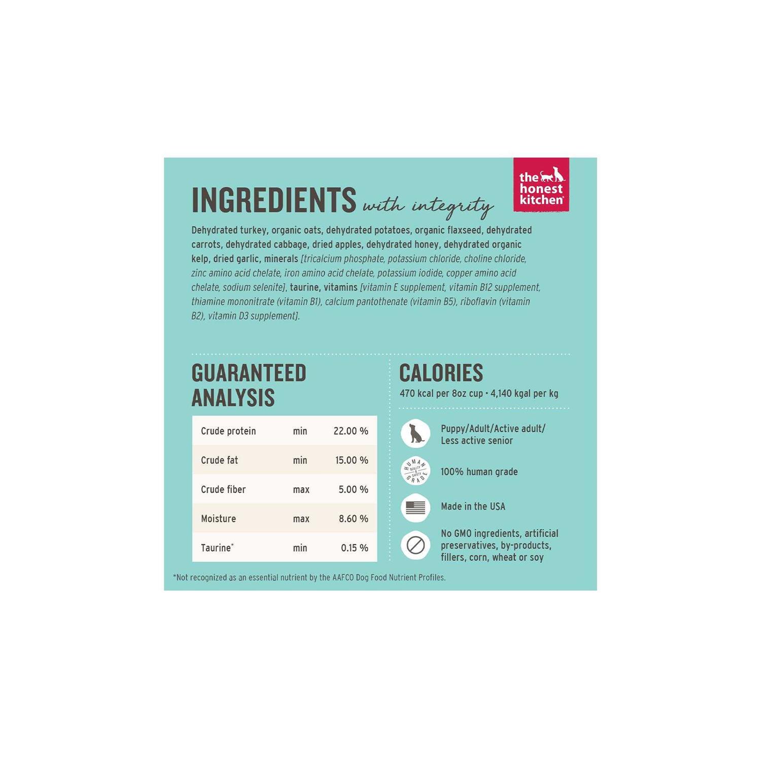 The Honest Kitchen Dehydrated Whole Grain Dog Food Turkey - Healthber