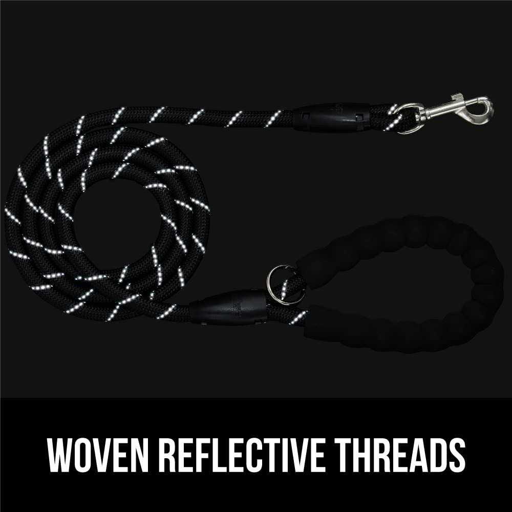 Gorilla Grip Heavy Duty Dog Leash Soft Handle Strong Reflective Rope for Night Walking - Healthber