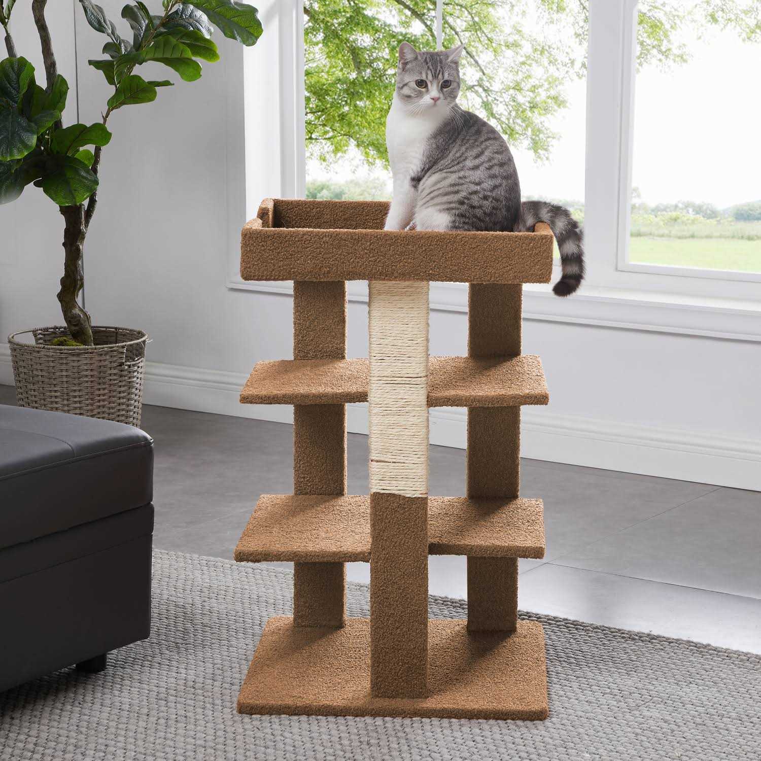 HOMESTOCK Cat Tree for Large Cats Cat Activity with Scratching Post - Healthber