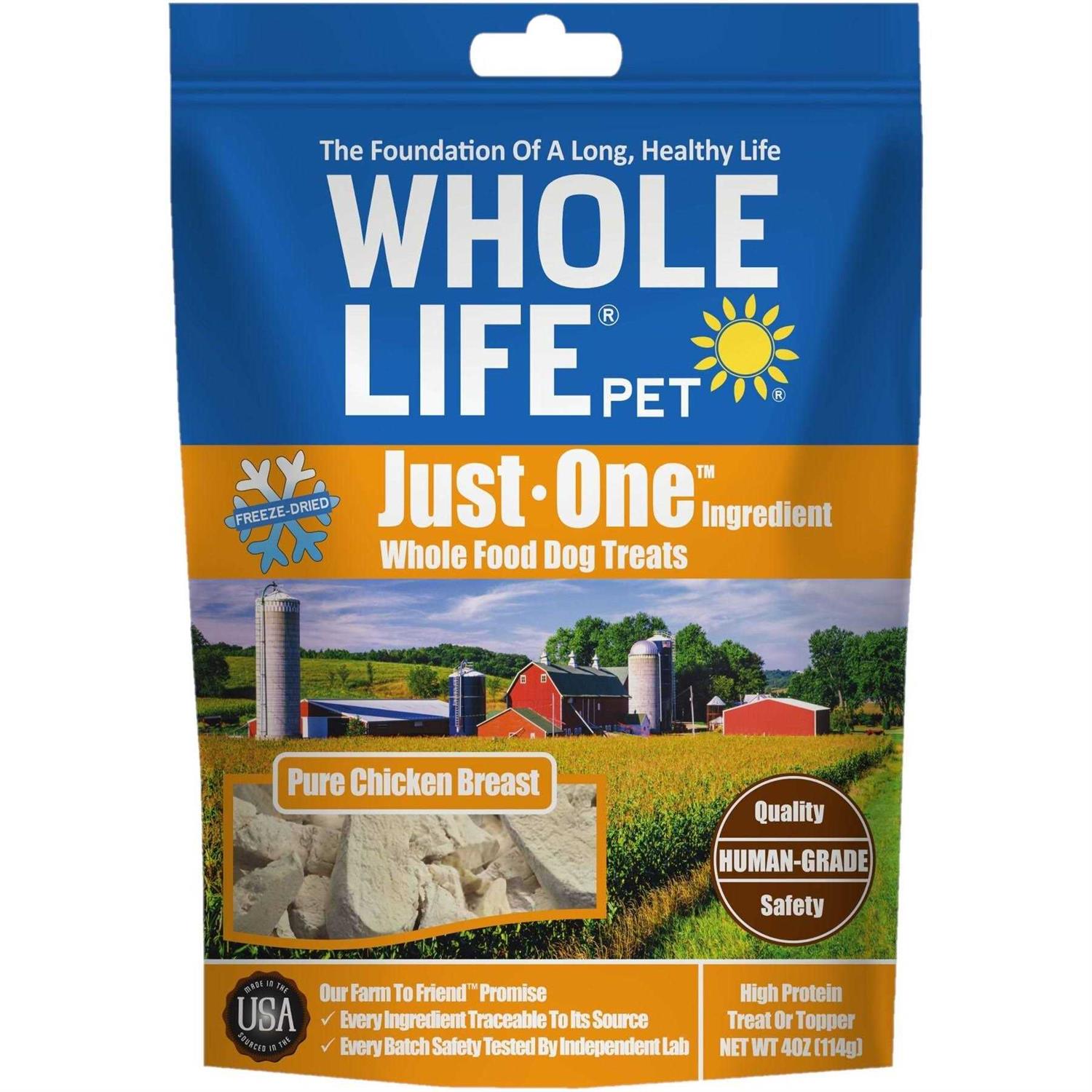 Whole Life Pet Just One Ingredient Freeze-Dried Chicken Dog Treats - Healthber