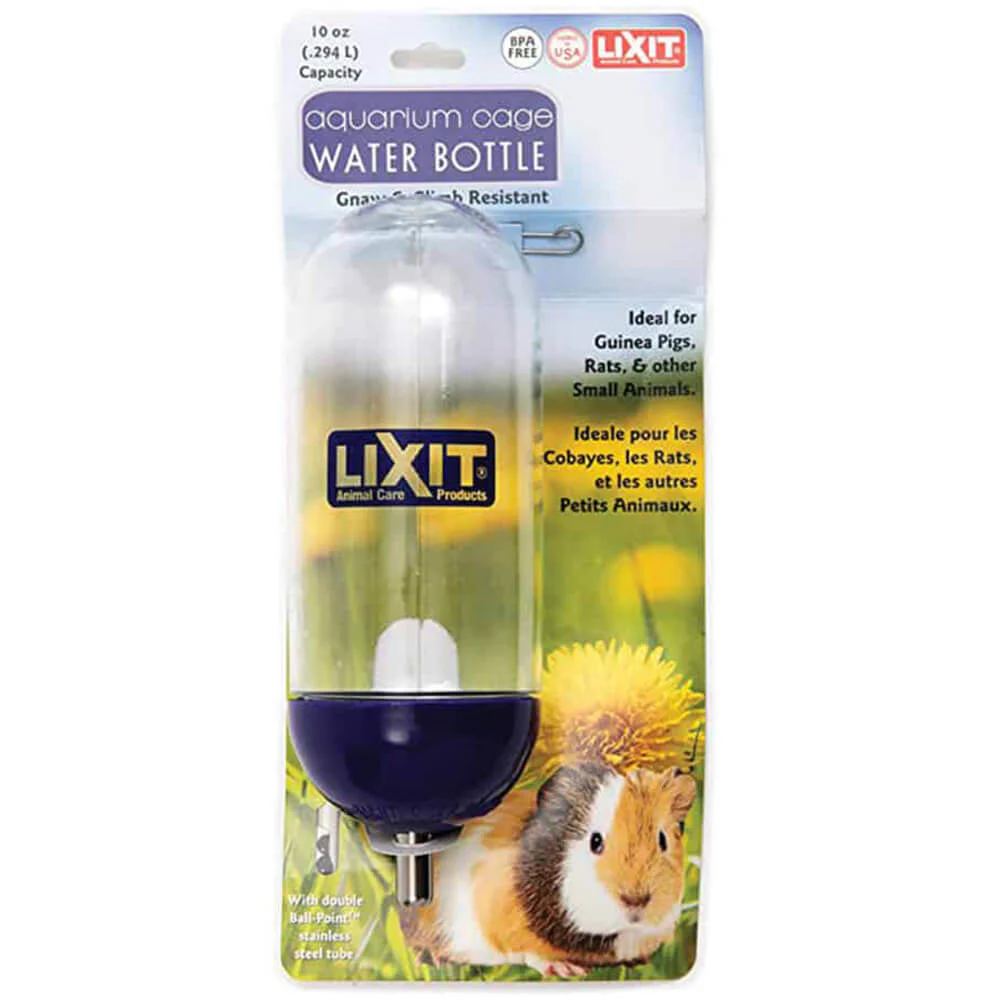 Lixit Wide Mouth Aquarium Cage Water Bottle, AC-10, 10 oz - Healthber
