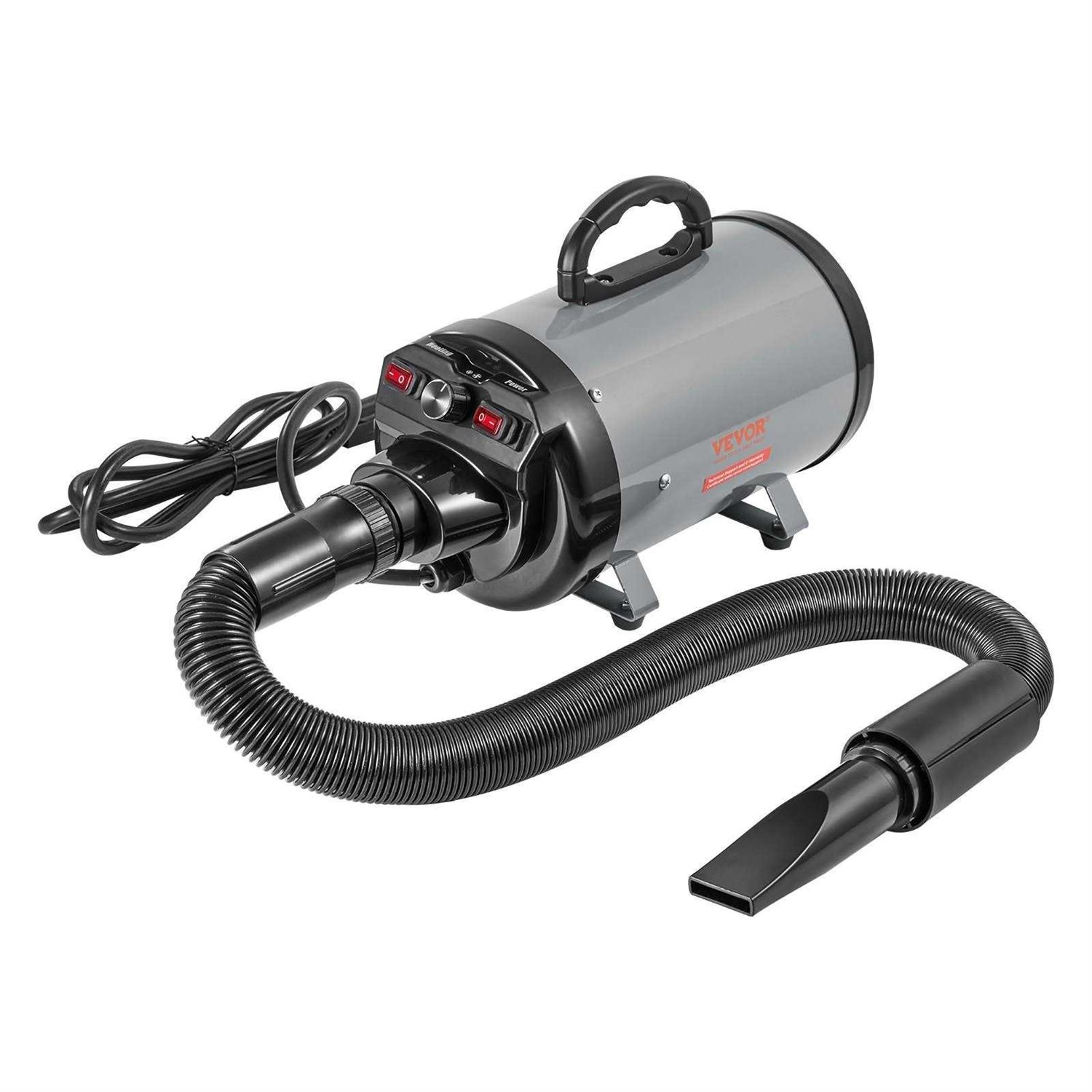 VEVOR Dog Dryer 2000-Watt Pet Grooming Dryer with Adjustable Speed and Temperature Control Pet Hair Dryer with 4 Nozzles - Healthber