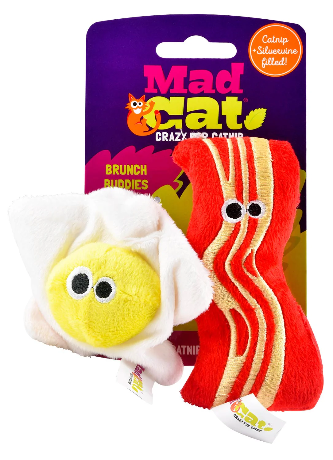 Egg/Bacon Mad Cat Catnip Toys, 2 pk - Healthber