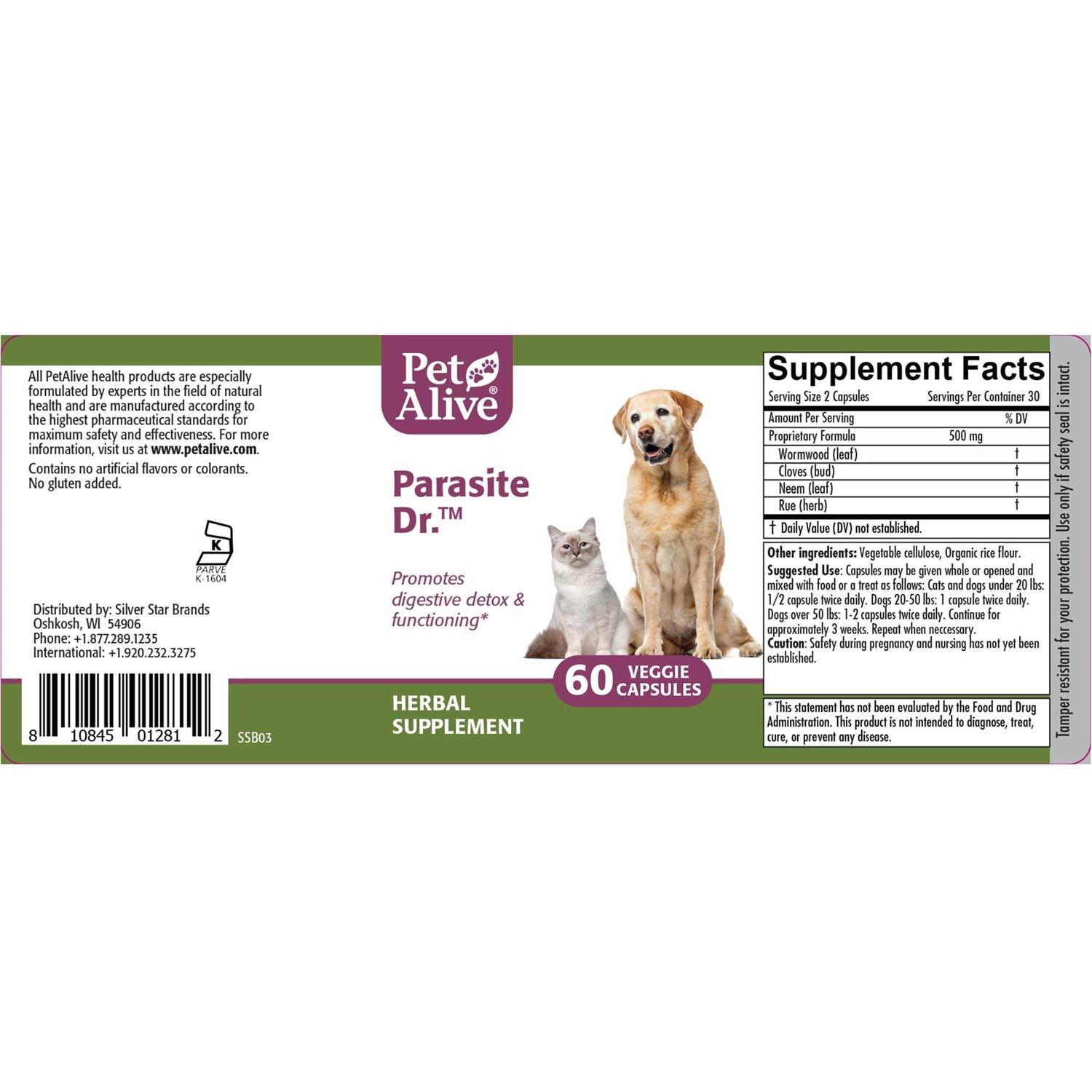 PetAlive Parasite Dr. for Cat & Dog Digestive Detoxification - Healthber