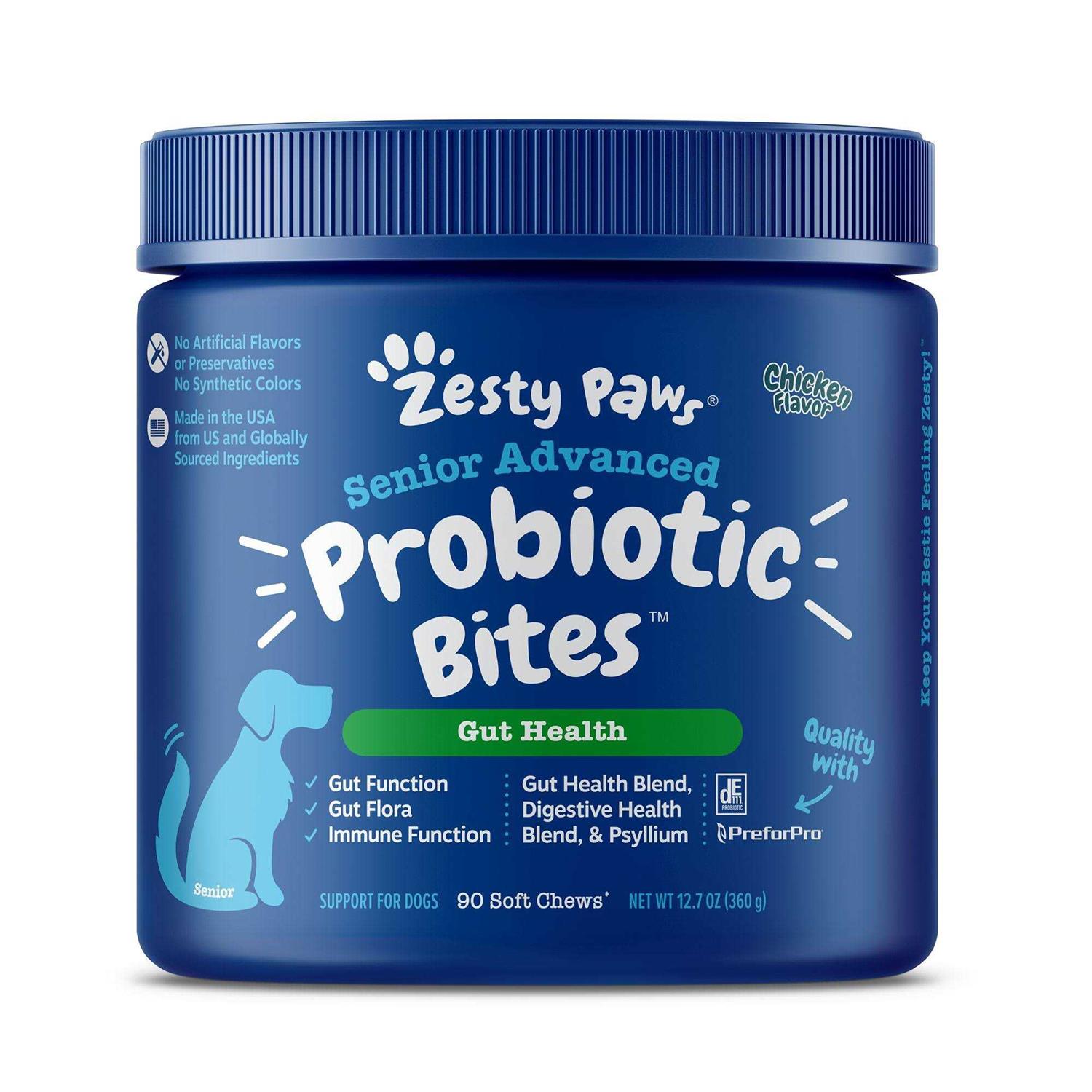 Zesty Paws Advanced Probiotic Bites for Dogs - Healthber