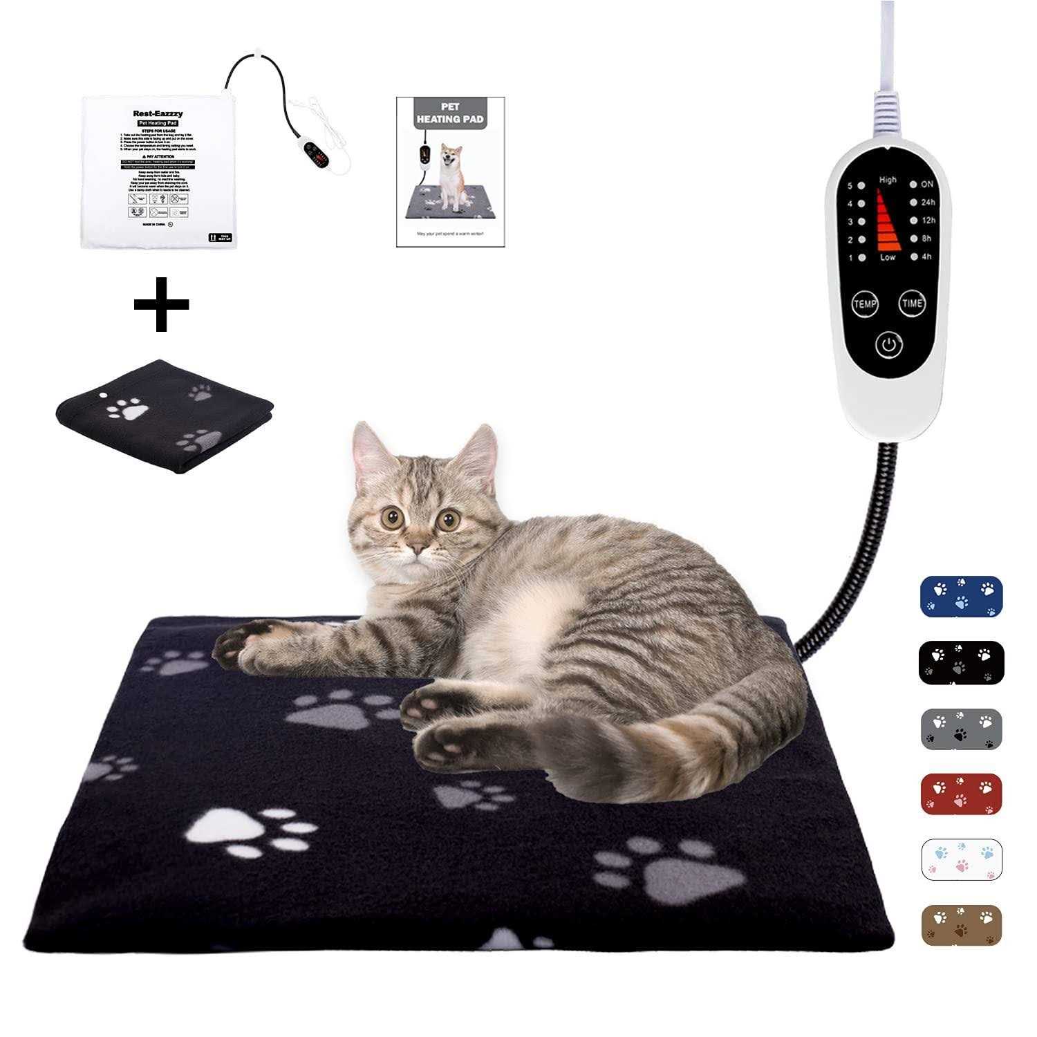 Rest-Eazzzy Pet Heating Pad Indoor Dog Heating Pad Mat with Removable Cover - Healthber