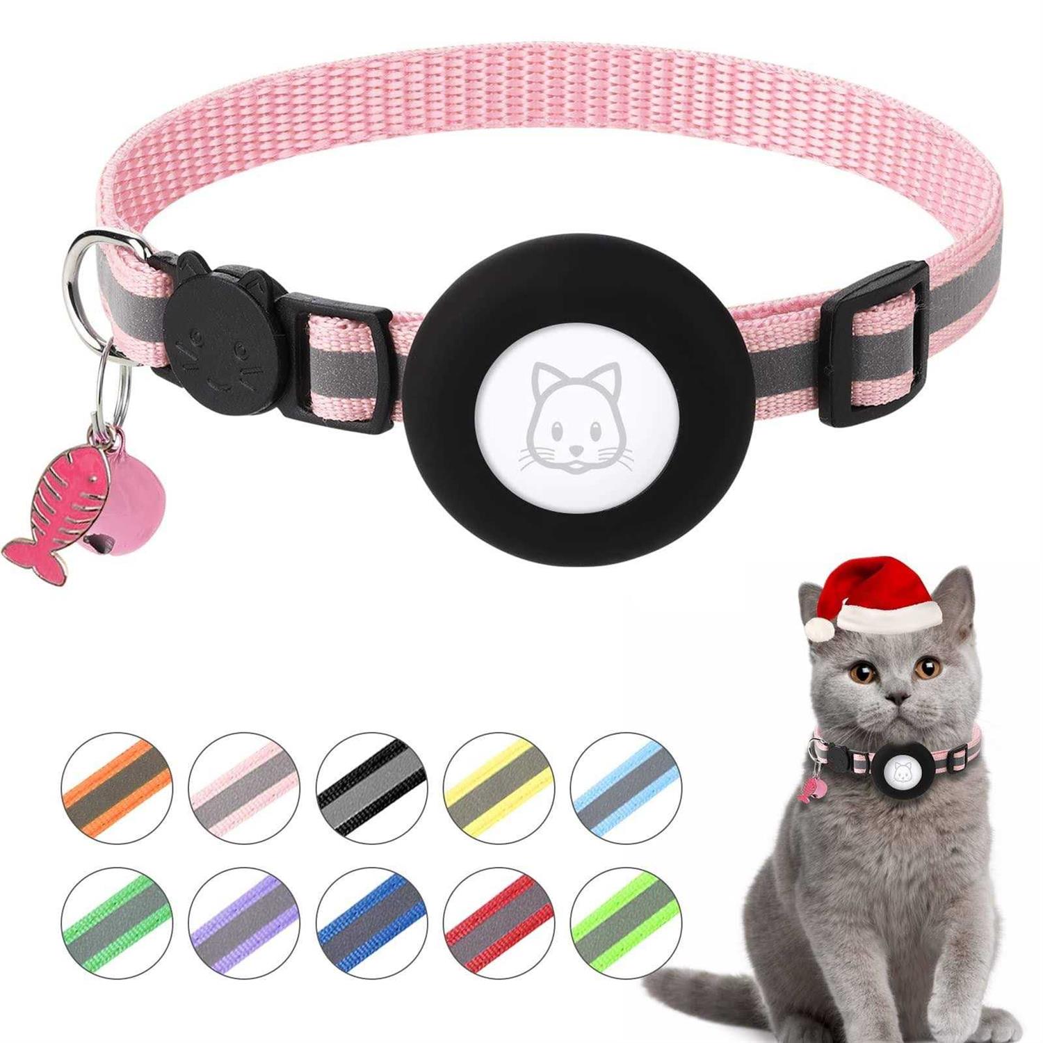 Airtag Cat Collar, Air tag Cat Collar with Bell and Safety Buckle in 38 Width - Healthber