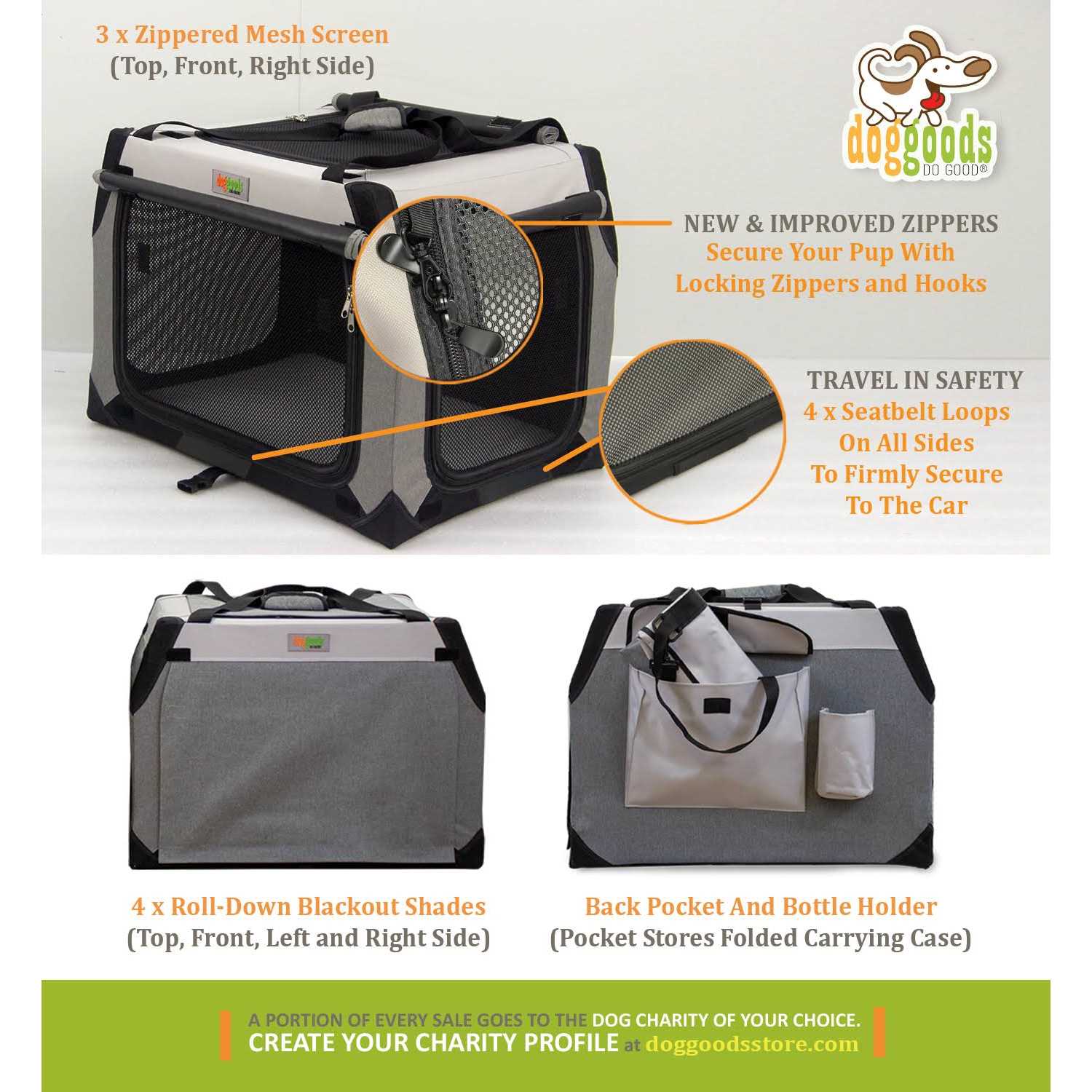 DogGoods Do Good The Foldable Travel Dog Crate - Healthber