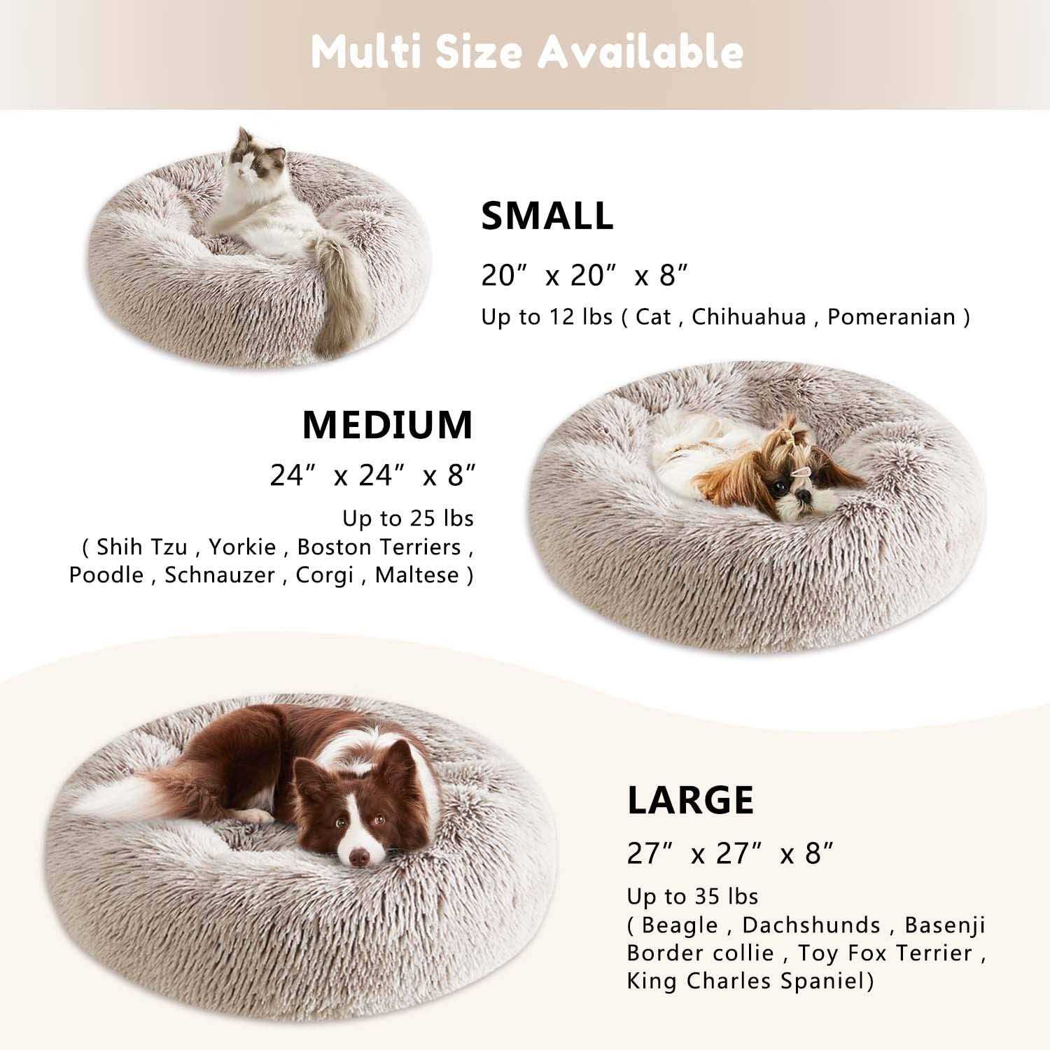 WESTERN HOME WH Western Home Faux Fur Dog Bed & Cat Bed Original Calming Dog Bed for Small Medium Large Pets - Healthber