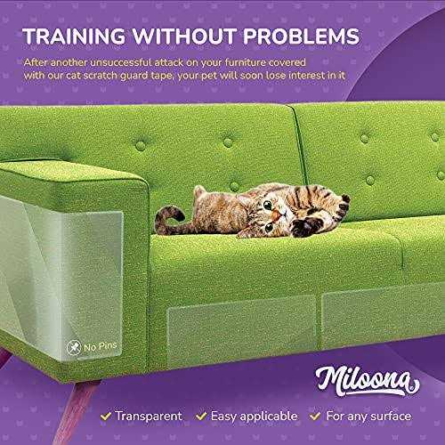 Miloona Anti Cat Scratch Furniture Protector 4 Sheets Couch Covers for Cats - Healthber