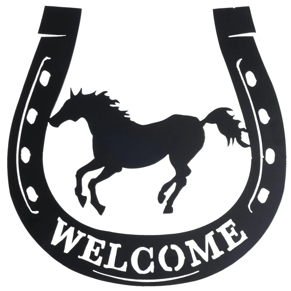 Galloping Horse Welcome Sign - Healthber