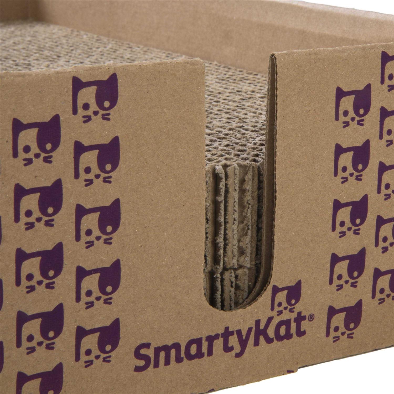 SmartyKat Super Scratcher+ Stacker Catnip-Infused Cardboard Corrugate Cat Scratch Pad Bed - Healthber