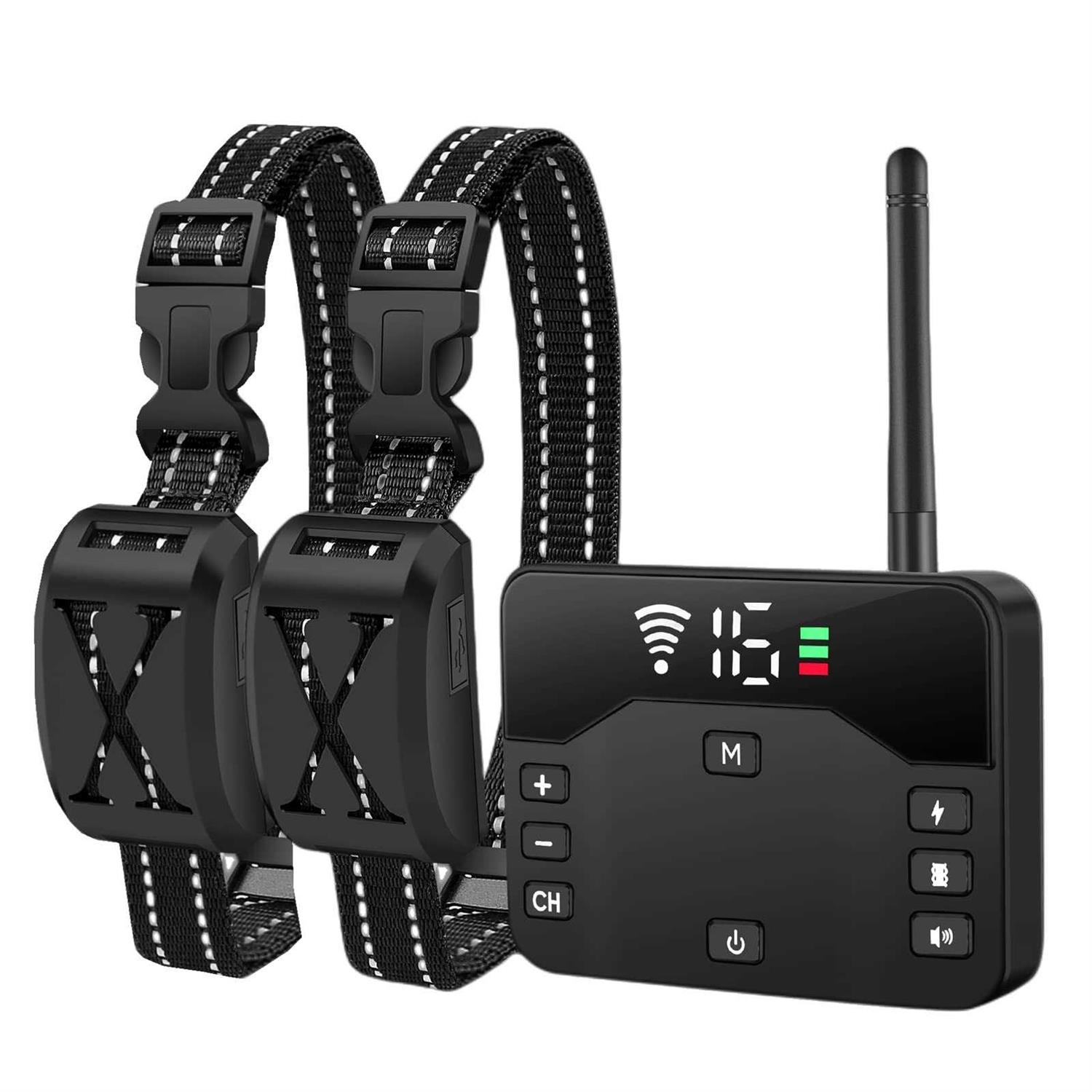 BHCEY Wireless Dog Fence 2023 Electric Fence for 2 Dogs Shocks Training collar Remote 2-in-1Wireless Pet containment System with Adjus - Healthber