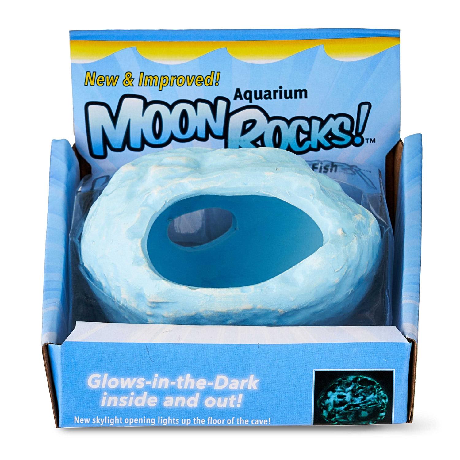 Underwater Galleries Aquarium Rock Cave -Moon Rock Glow-in-the-Dark Ceramic Cave - Healthber