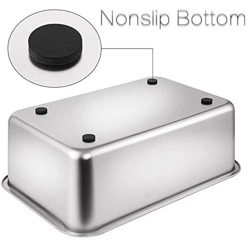 Yangbaga Stainless Steel Litter Box for Cat and Rabbit, Large Size with 8in High Sides and Non Slip Rubber Feet. Odor Control - Healthber