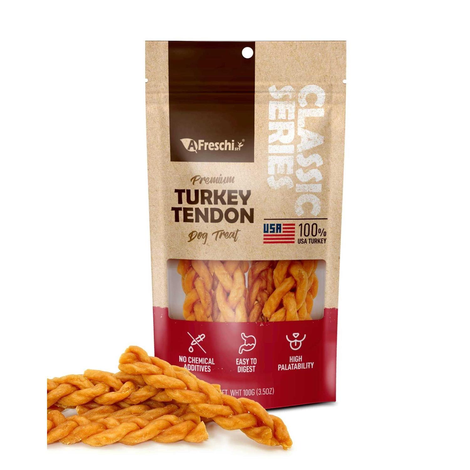 A Freschi srl Afreschi Turkey Tendon for Dogs Dog Treats Series All Natural Human Grade Dog Treat - Healthber