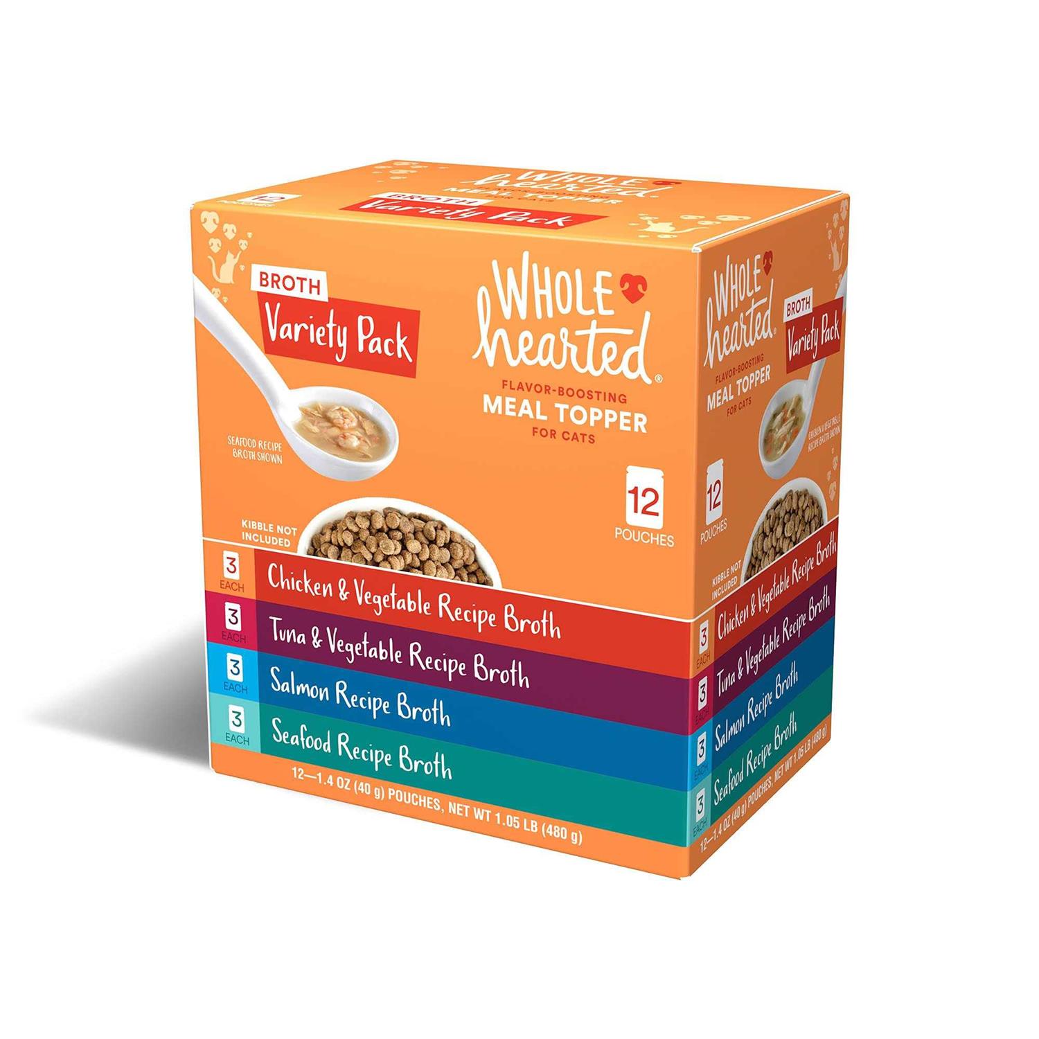 WholeHearted Flavor-Boosting Wet Cat Meal Topper Broths Variety Pack - Healthber