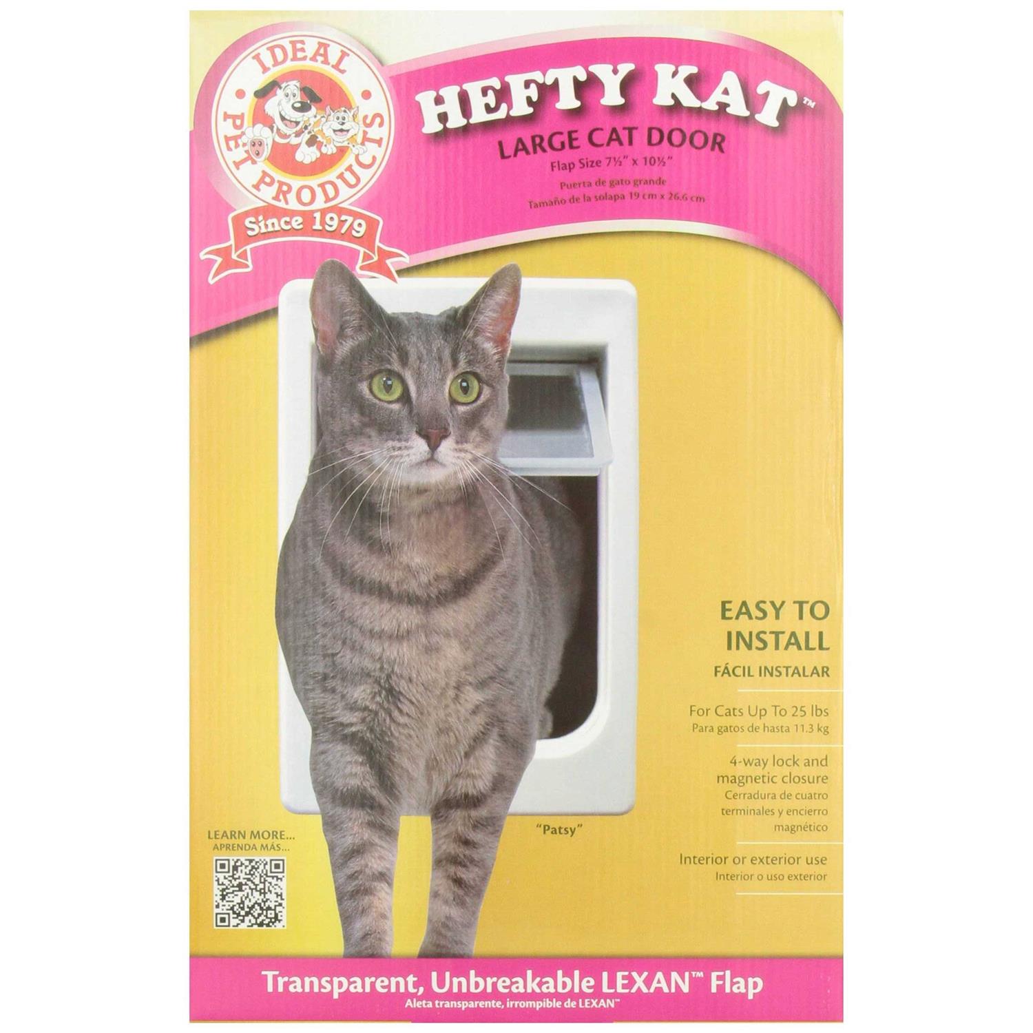 Ideal Pet ChubbyKat Cat Door Large White 1.18 x 9.5 x 14.50 - Healthber