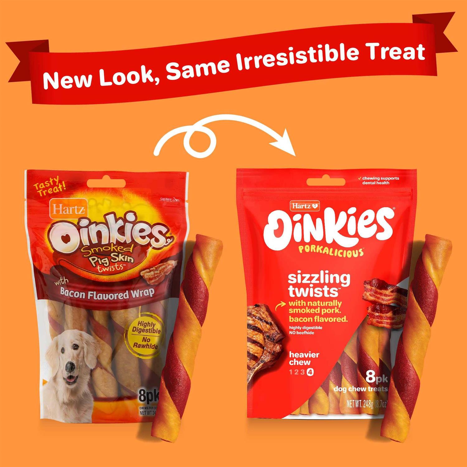 Hartz Oinkies Bacon Wrap Twists Pig Skin Dog Treats - Healthber