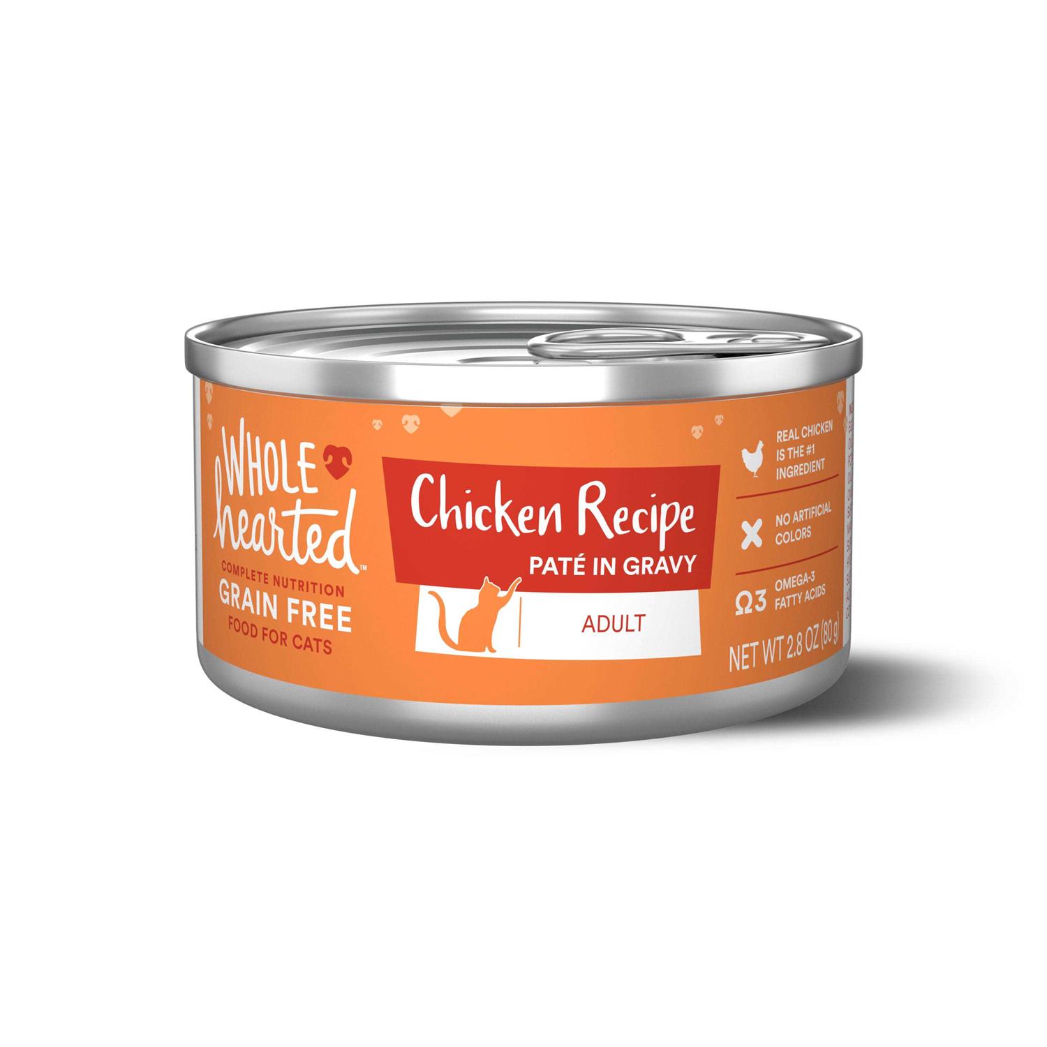 WholeHearted Chicken Recipe Pate In Gravy Adult Complete Nutrition Grain Free Food For Cats - Healthber