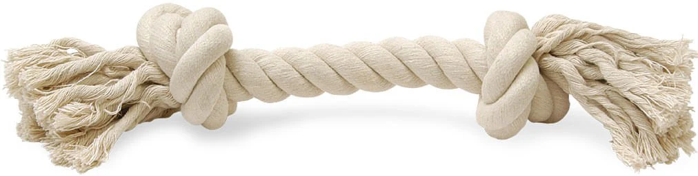 White Rope Bone Dog Tug Toy - Healthber