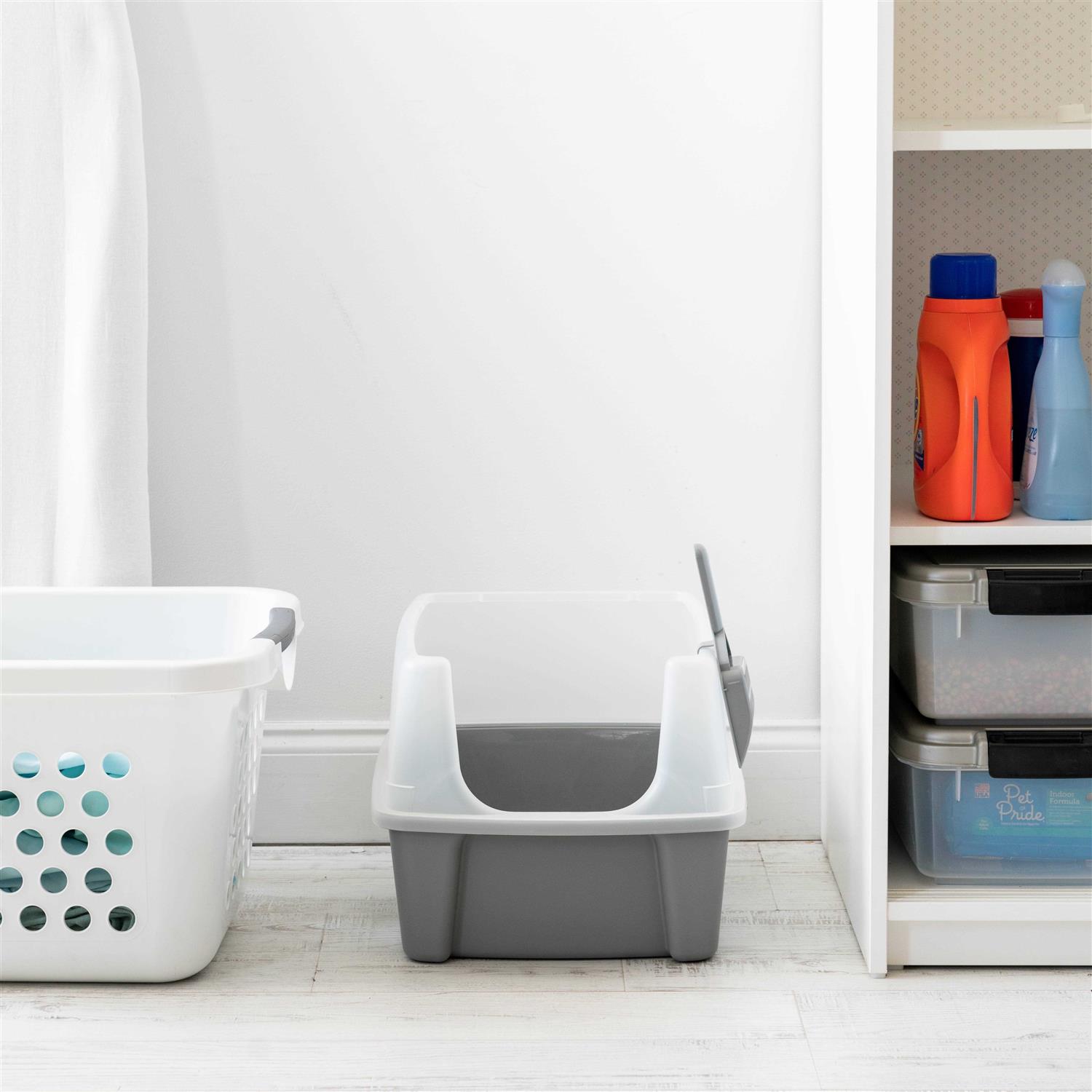 Iris USA Open Top Cat Litter Box with Shield and Scoop - Healthber