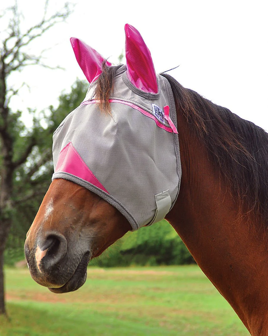 Cashel Crusader Breast Cancer Research (Pink) Fly Mask with Ears - Healthber