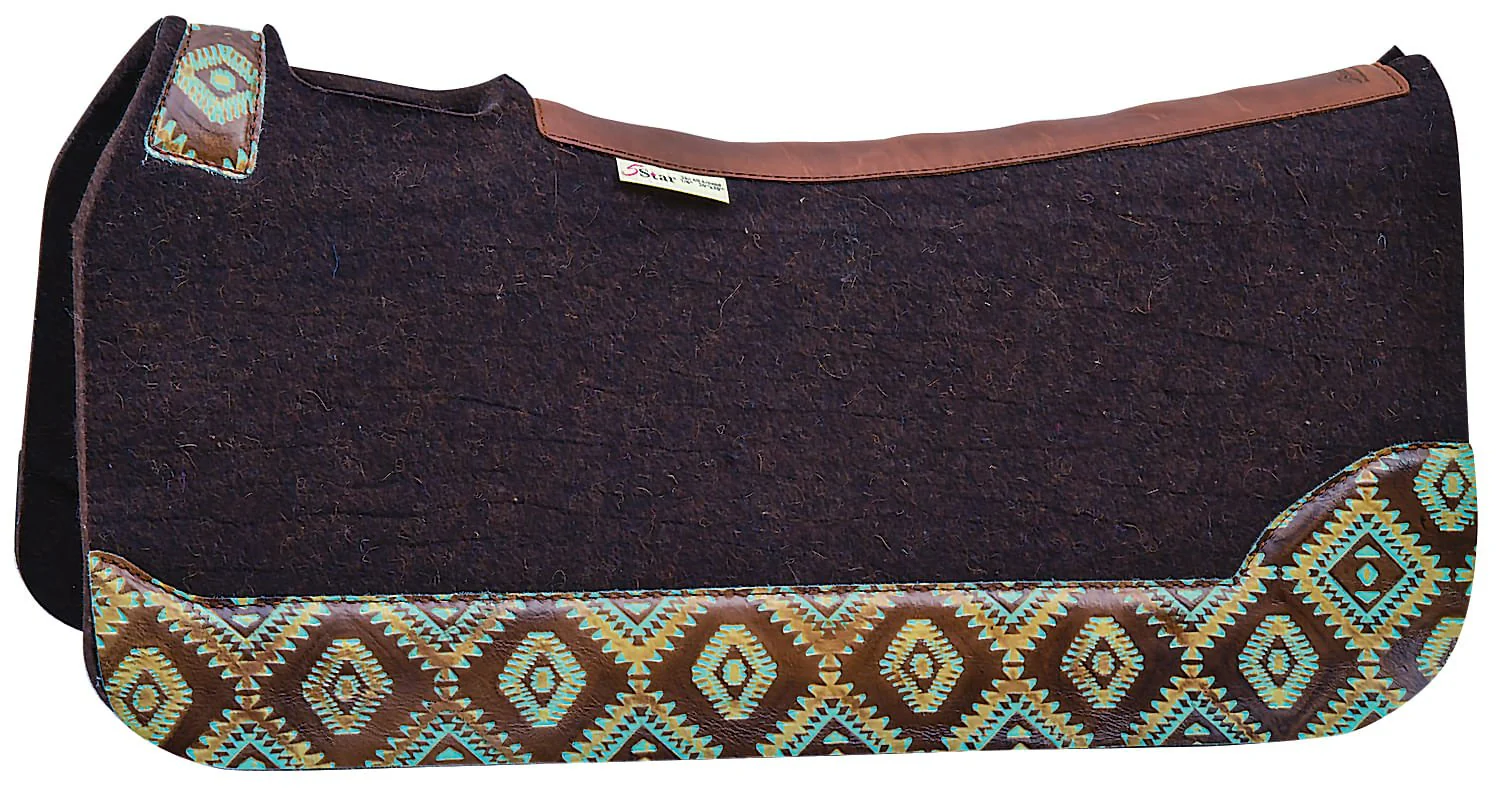 5 Star Turquoise Brown Aztec Saddle Pad - Healthber