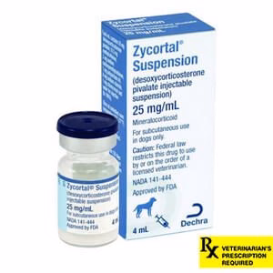 Rx Zycortal (desoxycorticosterone pivalate injectable suspension) Suspension for Dogs, 25 mg/mL, 4 mL vial - Healthber