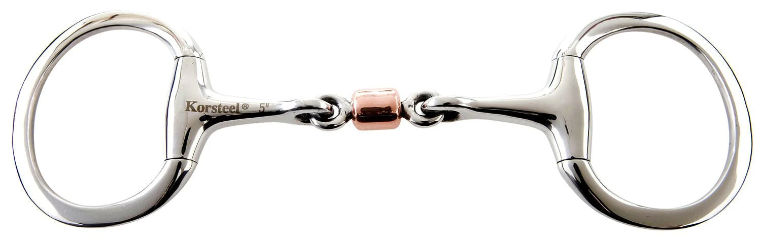 Korsteel Copper Roller Mouth Eggbutt Snaffle Bit - Healthber