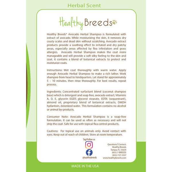 Healthy Breeds Miniature Schnauzer Avocado Herbal Dog Shampoo - Healthber