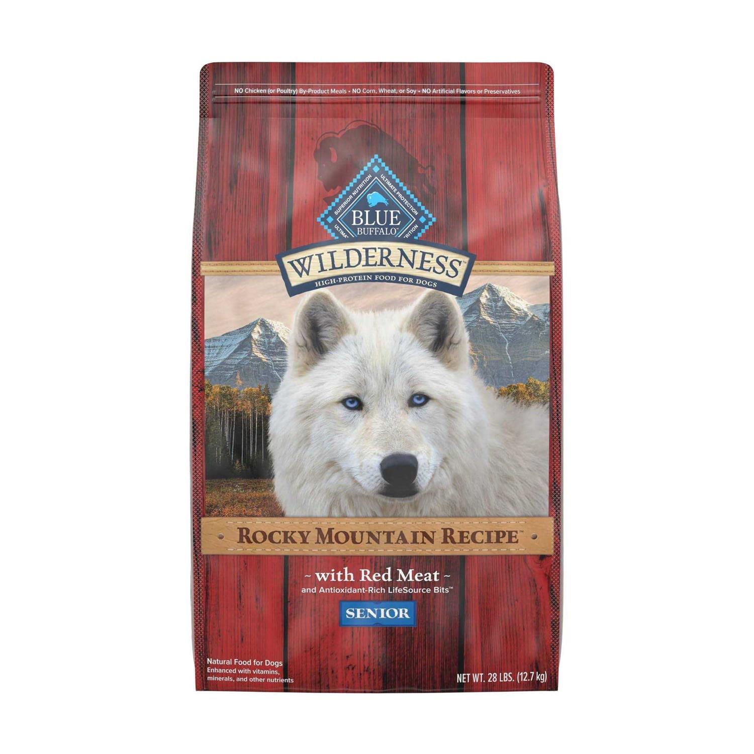 Blue Buffalo Wilderness Rocky Mountain Recipe High Protein Natural Senior Dry Dog Food - Healthber