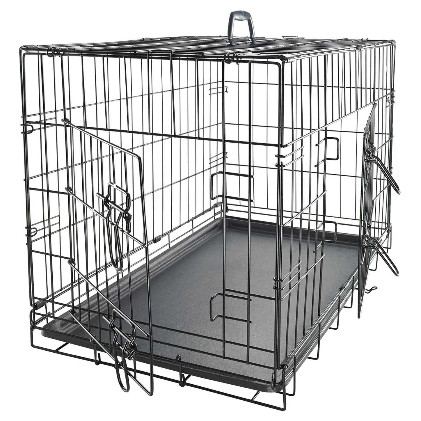 Paws Pals Double-Door Folding Wire Dog Crate - Healthber