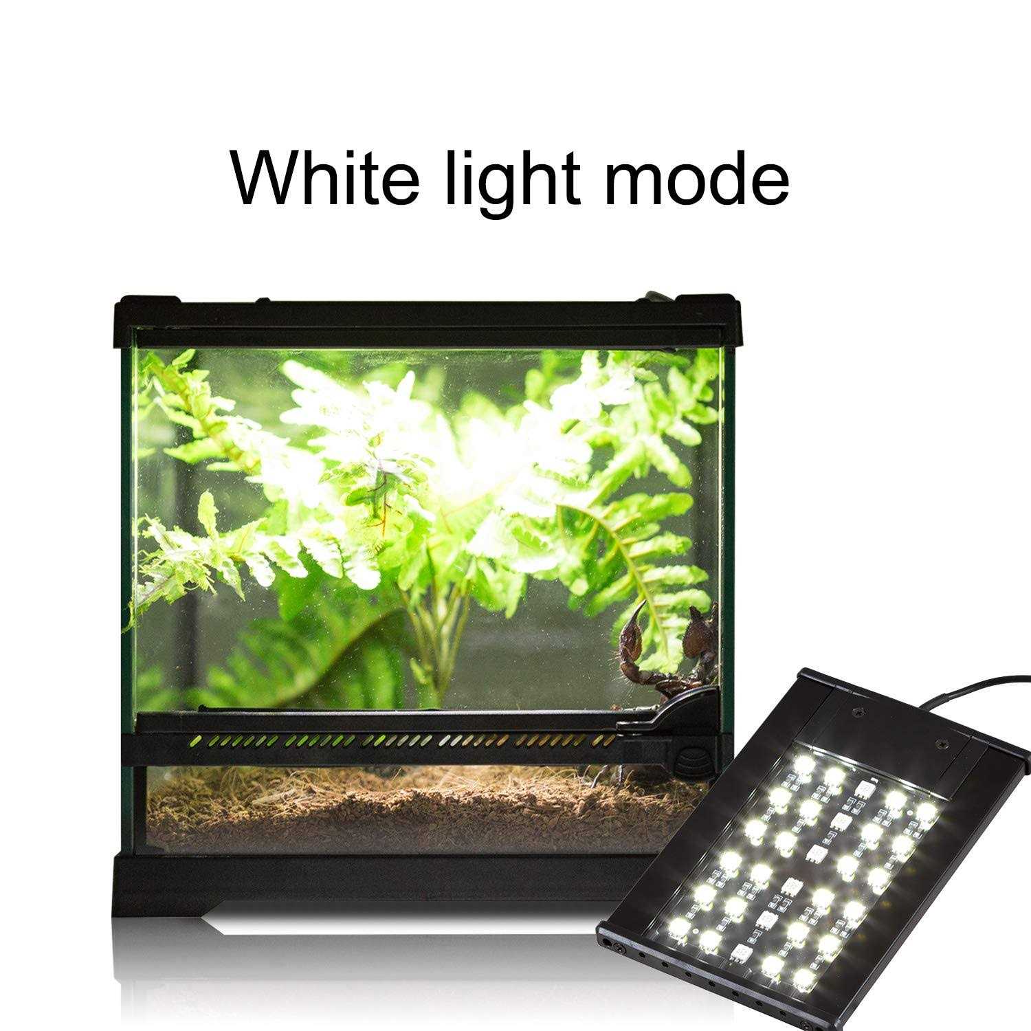 petpetssmart Terrarium Light Day and Night Mode Reptile Led Light Hood for Reptile Terrarium White Light and Blue Light Fit for Different Pet Habits - Healthber