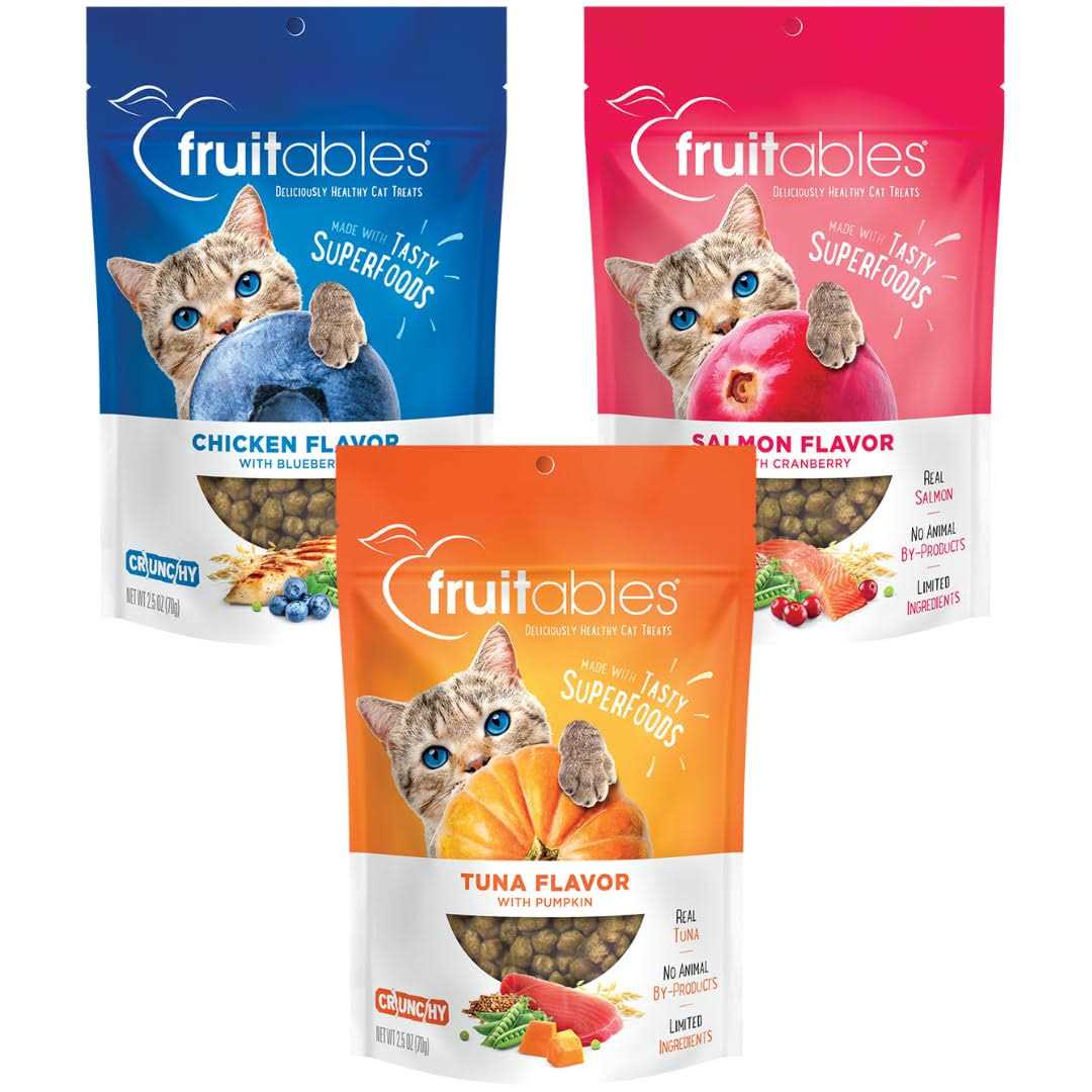 Fruitables Cat Treat 3 Flavor Variety Pack of 2.5oz Bags - Healthber