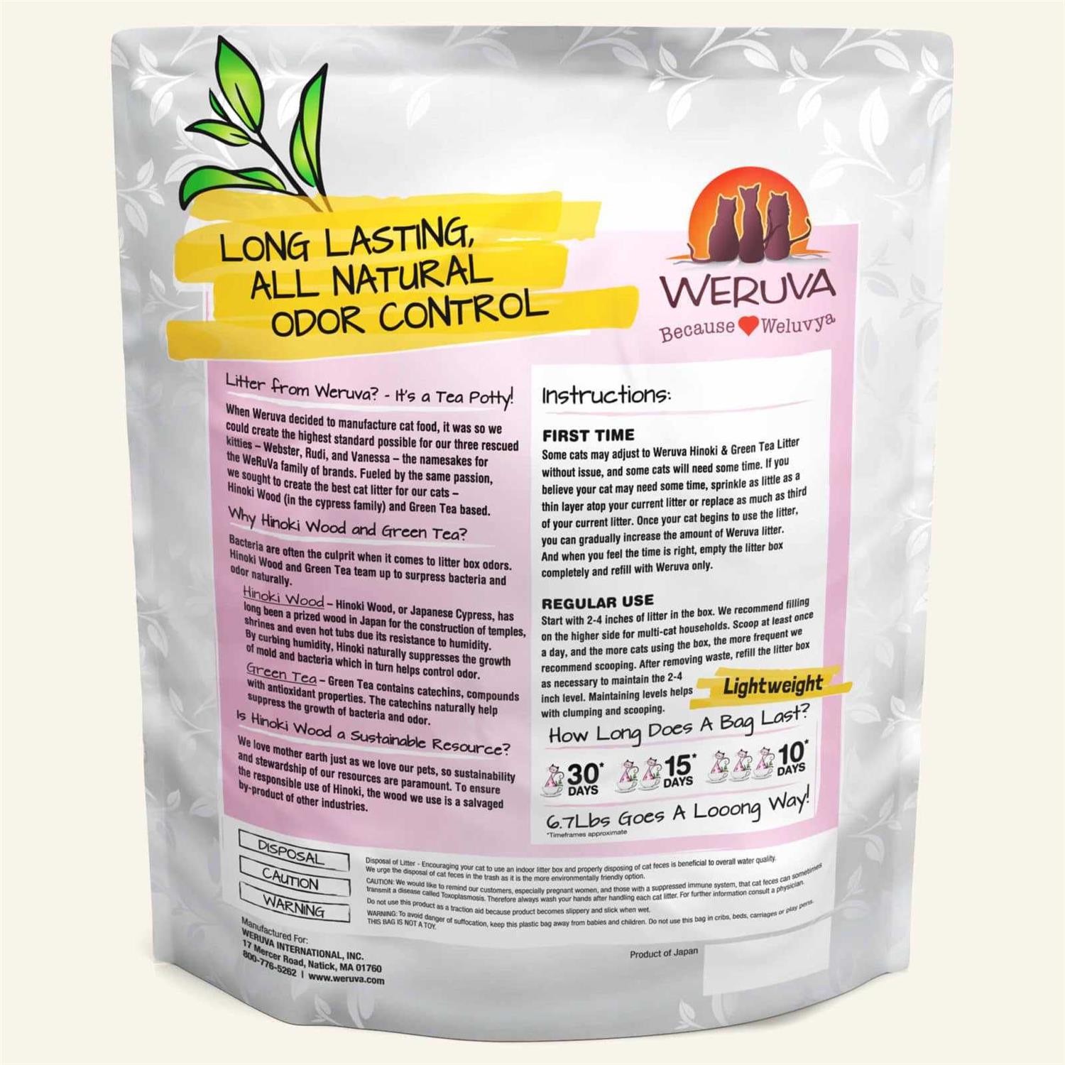 Weruva Green Tea Hinoki Wood Cat Litter - Healthber