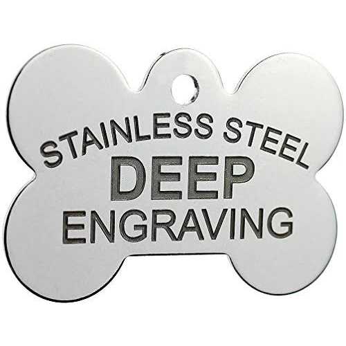 Pawsitively Pet Tags Stainless Steel Custom Deep Engraved Pet ID Tags Personalized Front and Back Dog Tags for Dogs and Cats - Healthber