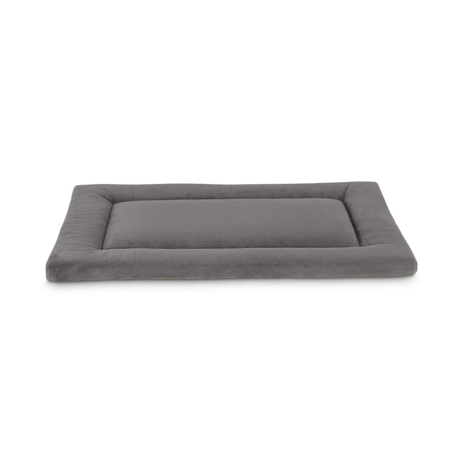 EveryYay Essentials Happy Place Dark Grey Velvet Dog Crate Mat and Pet Bed - Healthber